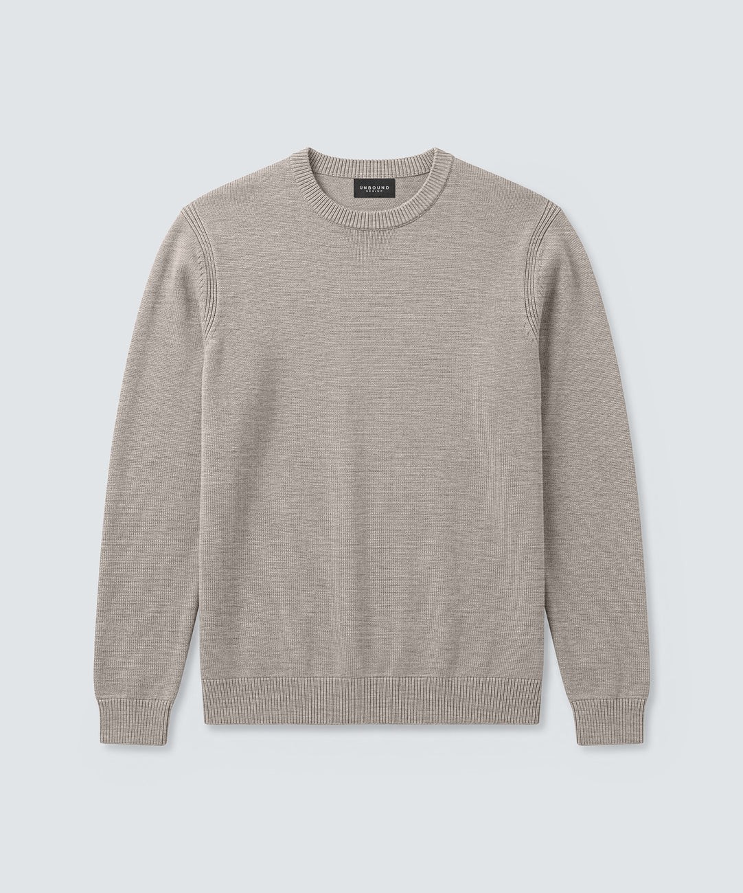 Unbound Merino Men\'s Heritage Knit Sweater - Heather Light Chestnut - Size L Unbound Merino Men\'s Heritage Knit Sweater - Heather Light Chestnut - Size L