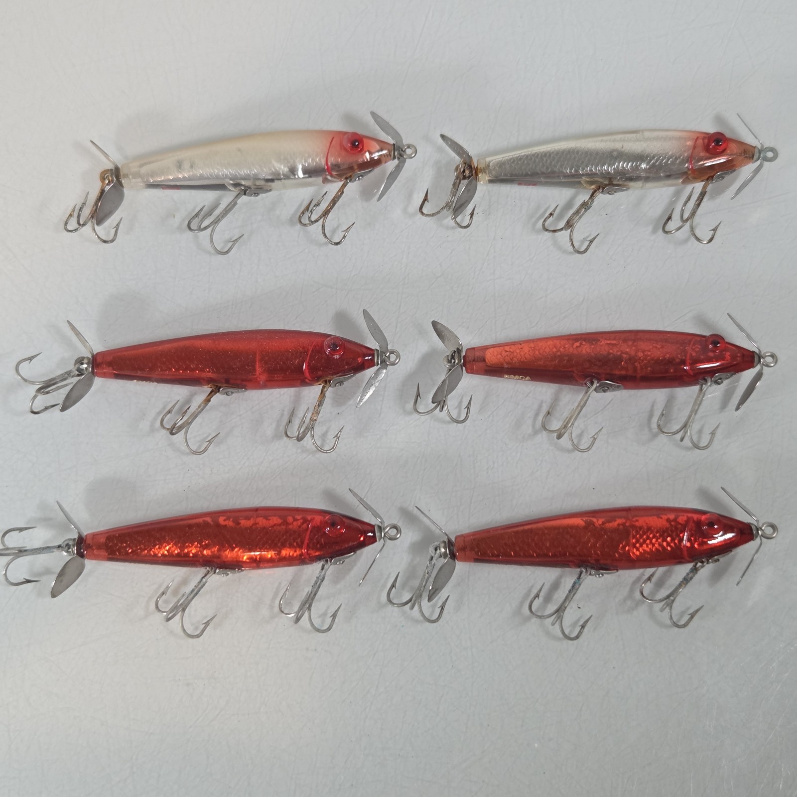 Vintage L&S MirrOlure 5MCA & 5MS Floater Dual Prop Propeller Lure Lot Of 6