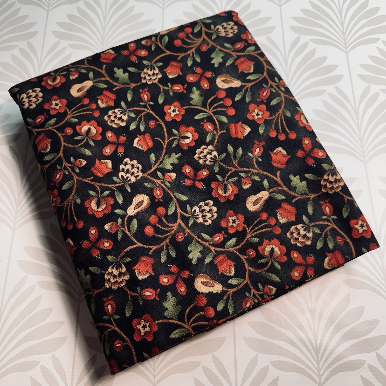 Cherry Hill Sampler by Kathy Schmitz for Moda Fruit Flowers on Black ~ BTY