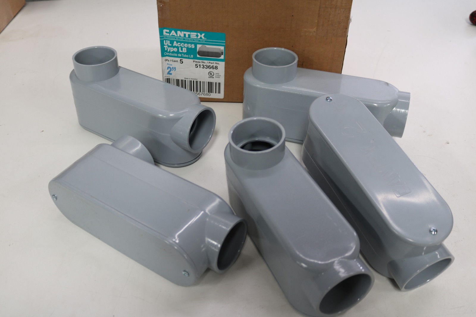 5x Lot Cantex Conduit Outlet Body UL Access Type LB 5133668 5x Lot Cantex Conduit Outlet Body UL Access Type LB 5133668