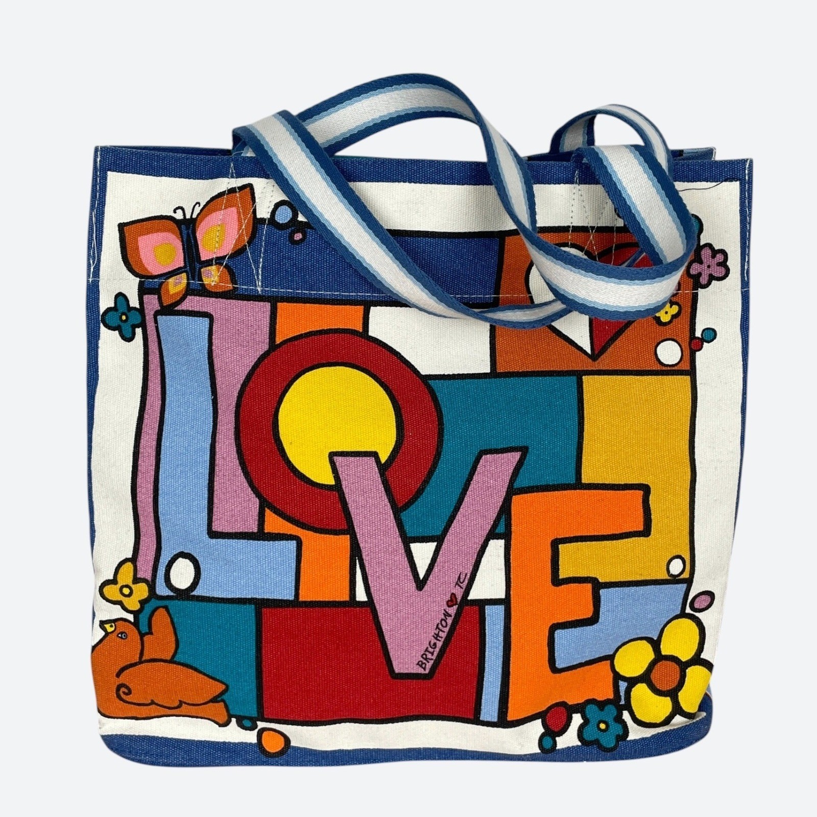Brighton Power of Love Large Tote Bag Tom Clancy Pop Art Canvas Hippie Heart