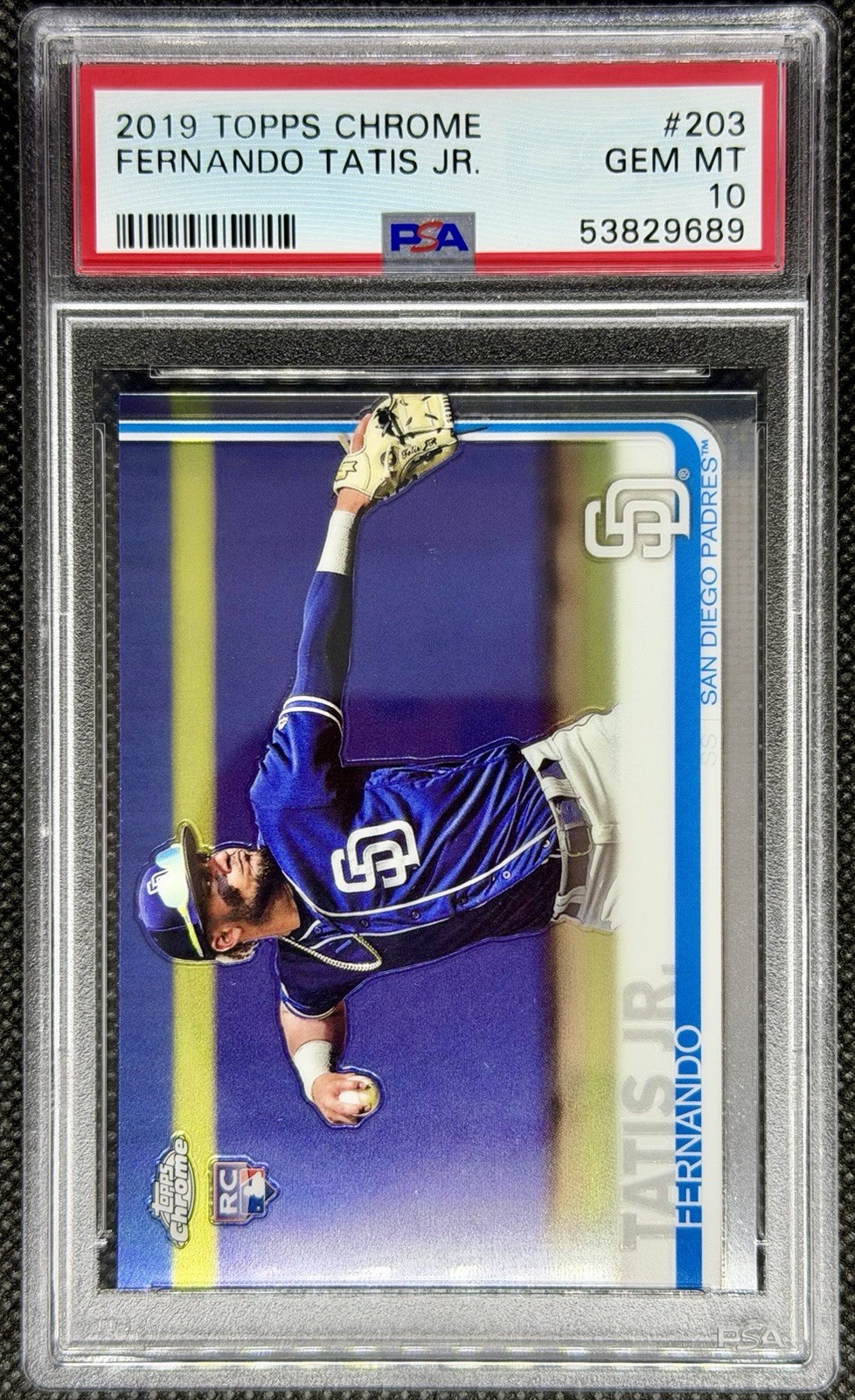 2019 Topps Chrome Fernando Tatis Jr. Rookie RC #203 PSA 10