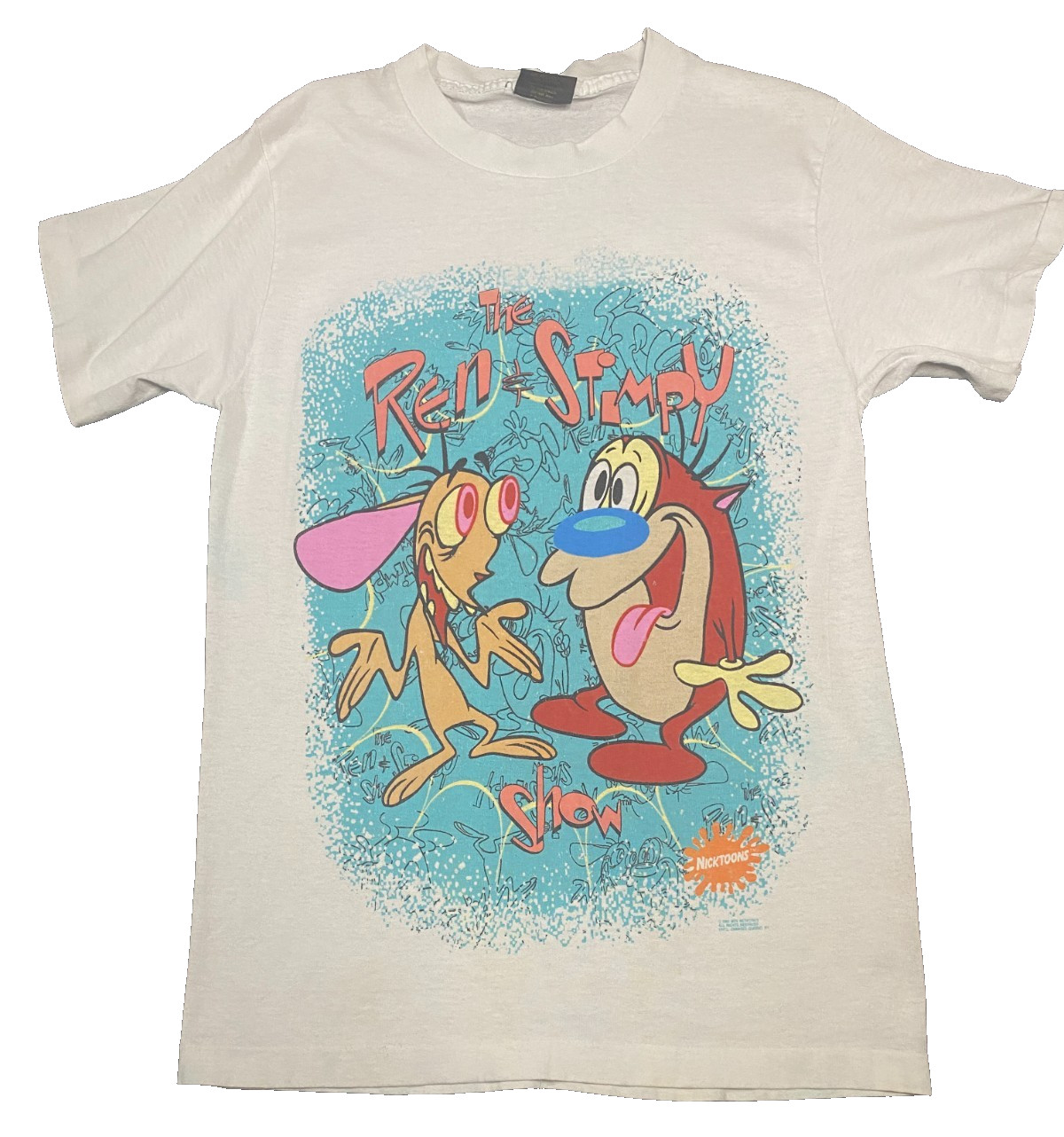 vintage 1990s ren and stimpy white medium crew neck t-shirt official nickolodeon vintage 1990s ren and stimpy white medium crew neck t-shirt official nickolodeon