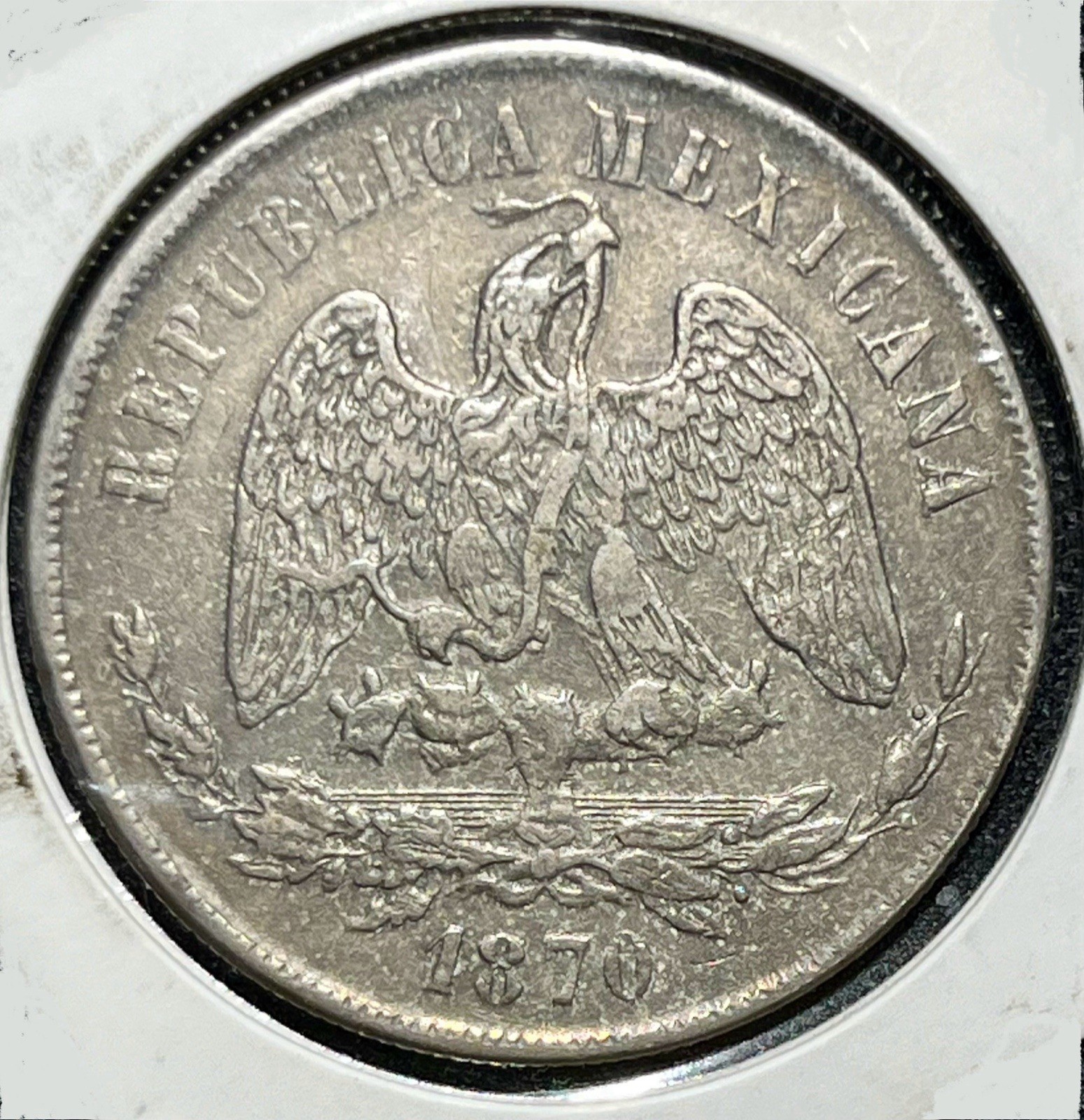 Mexico Second Republic 1870 Pi O UN PESO Silver Balanza San Luis Potosi Mint Mexico Second Republic 1870 Pi O UN PESO Silver Balanza San Luis Potosi Mint
