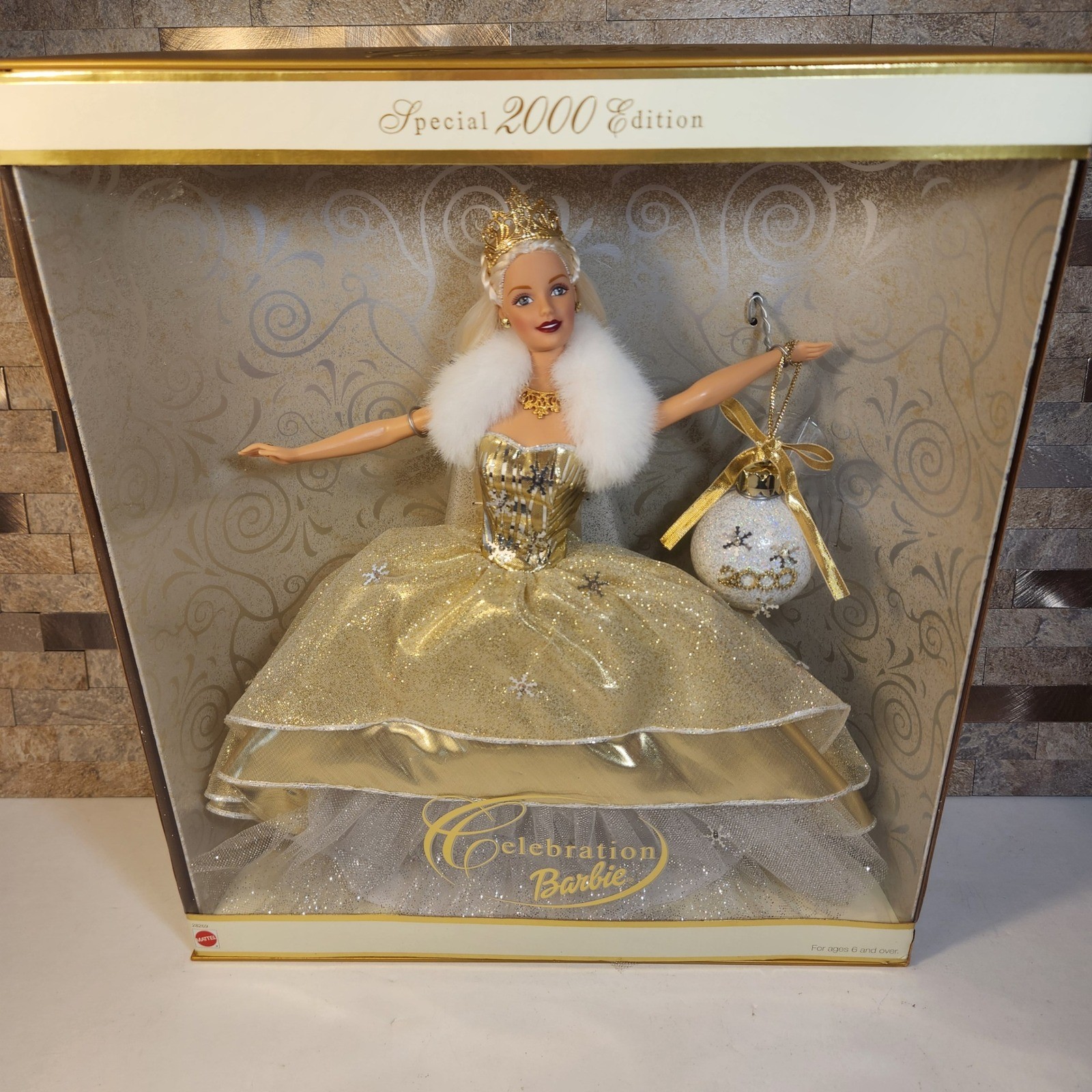 Mattel Celebration Barbie Doll Special 2000 Edition Gold Gown with Ornament