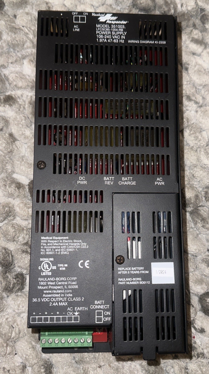 Rauland Responder 351003 / LFCSC85-1004-RB Nurse Call Power Supply Rauland Responder 351003 / LFCSC85-1004-RB Nurse Call Power Supply