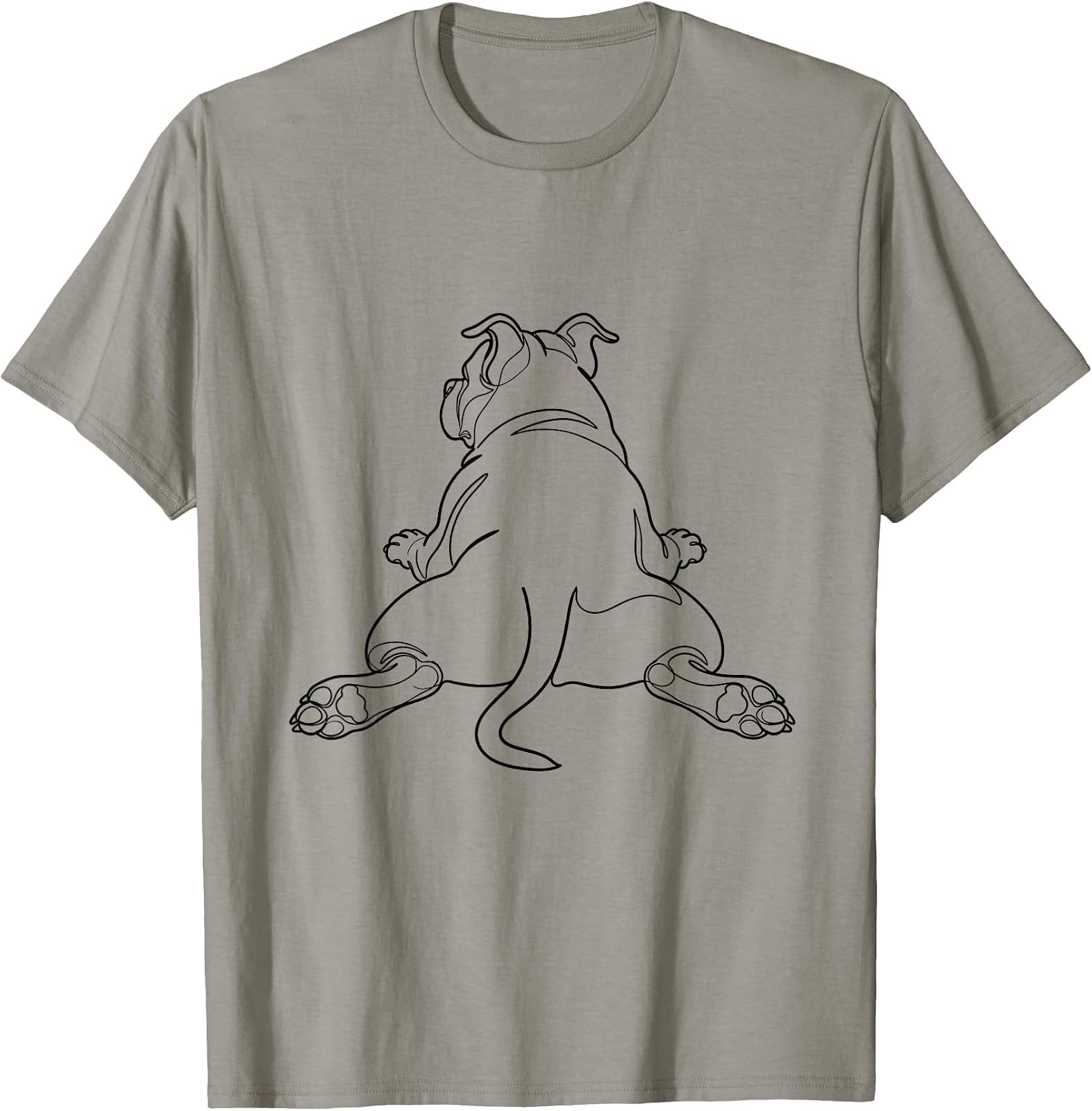 Funny Dog Dad T-Shirt Featuring Pitbull Sploot Line Art Design