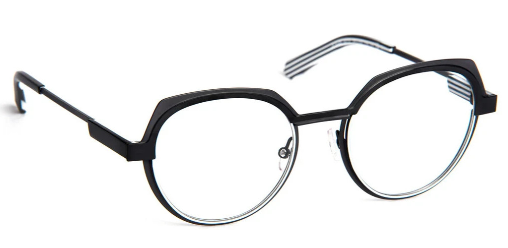 NEW J.F. REY JF3096 0010 MATTE BLACK  AND WHITE AUTHENTIC EYEGLASSES FRAME 50-20