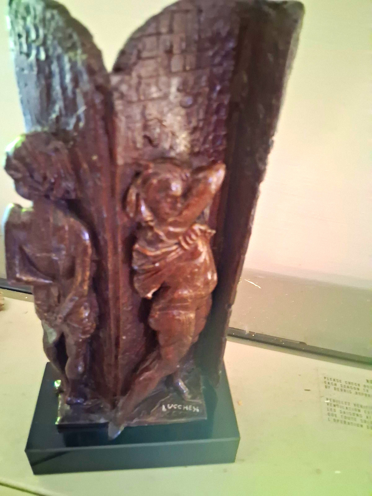 Vintage Bruno Lucchesi Behind The Screen Signed Fine Art Sculpture Backstage Vintage Bruno Lucchesi Behind The Screen Signed Fine Art Sculpture Backstage