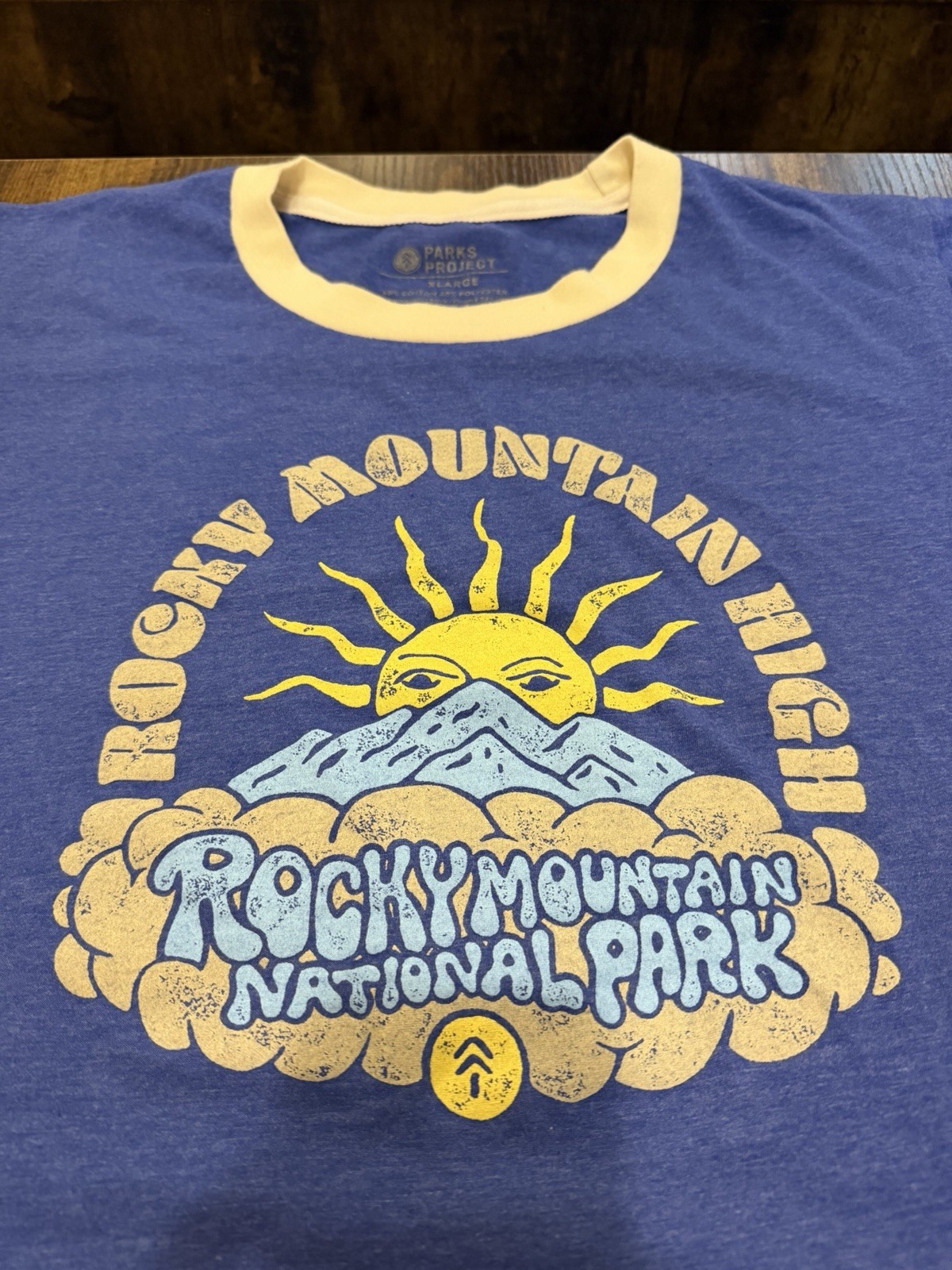 Parks Project Rocky Mountain National Park T Shirt XL Blue Ringer Retro Graphic