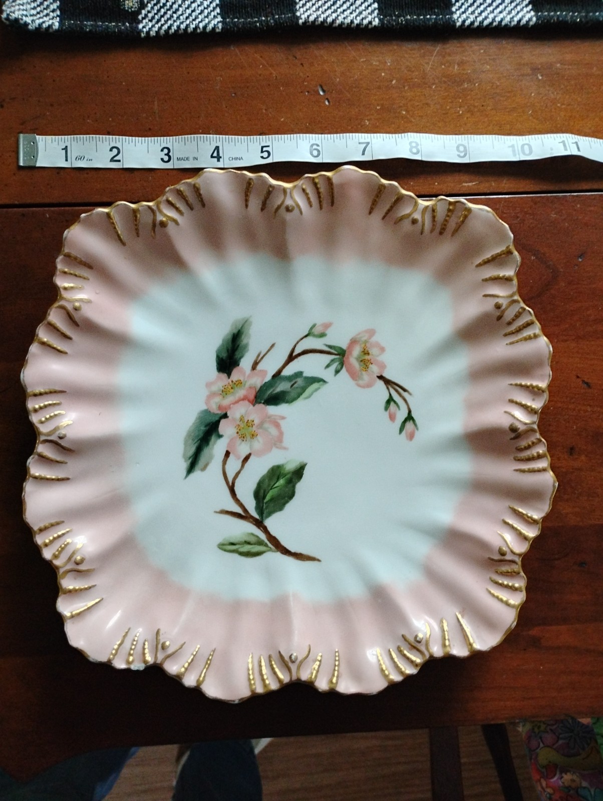Antique A. Lanternier Antique Limoges Rare Square Scalloped Floral Plate Antique A. Lanternier Antique Limoges Rare Square Scalloped Floral Plate