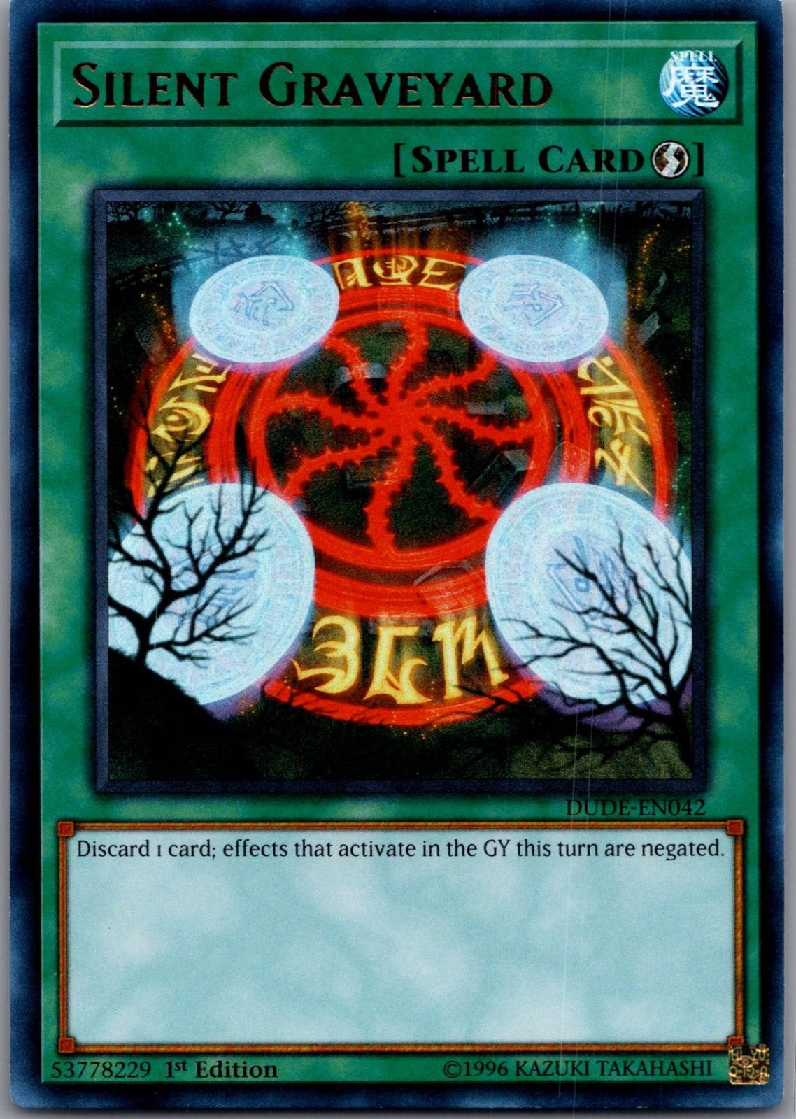 Silent Graveyard DUDE-EN042 Ultra Rare Duel Devastator Yu-Gi-Oh 1st Edition NM Silent Graveyard DUDE-EN042 Ultra Rare Duel Devastator Yu-Gi-Oh 1st Edition NM