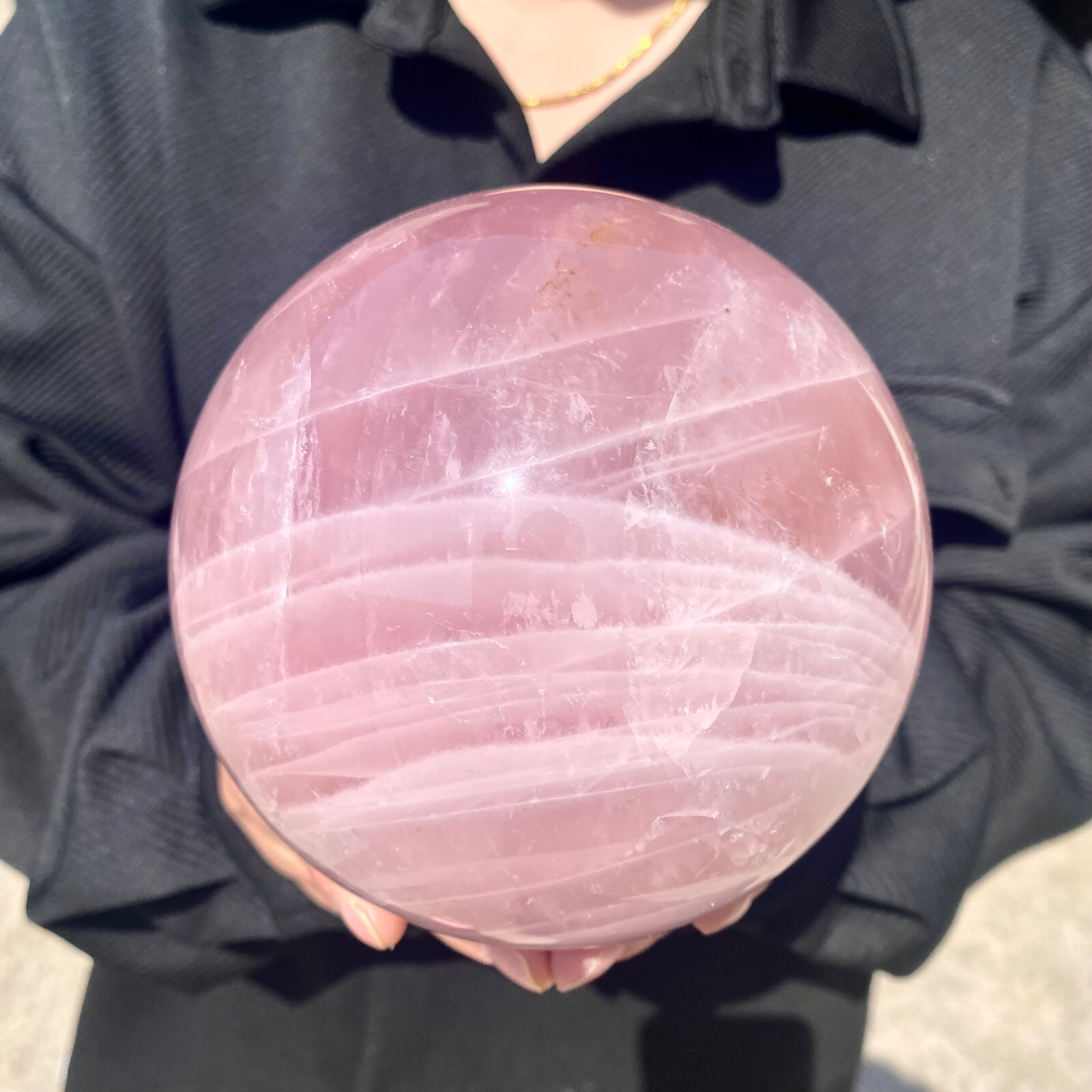 6LB Natural large size Pink Rose Quartz Crystal Sphere Ball Polished Healing