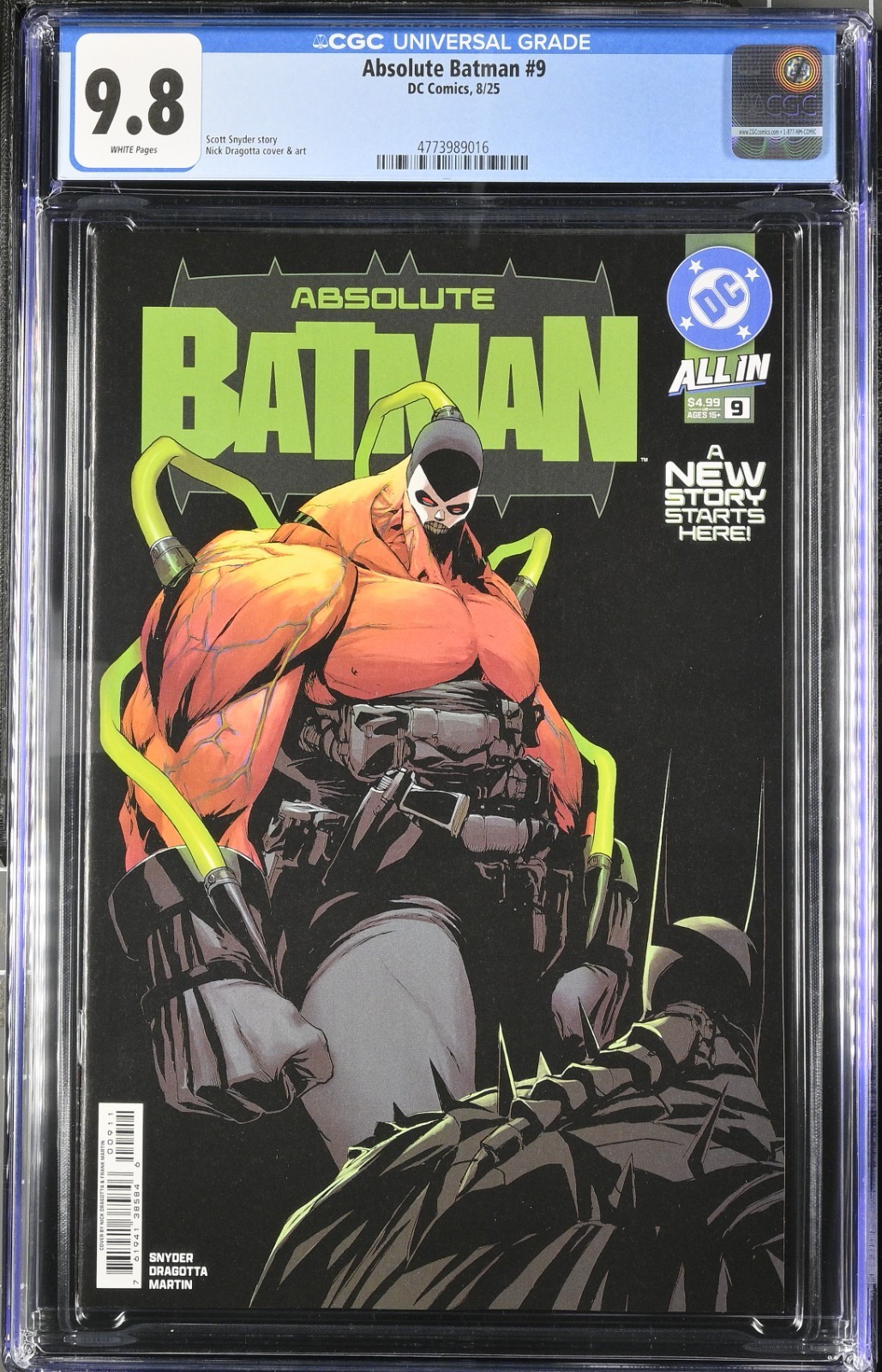 Absolute Batman #9 Nick Dragotta Cover A First Print CGC 9.8 Absolute Batman #9 Nick Dragotta Cover A First Print CGC 9.8