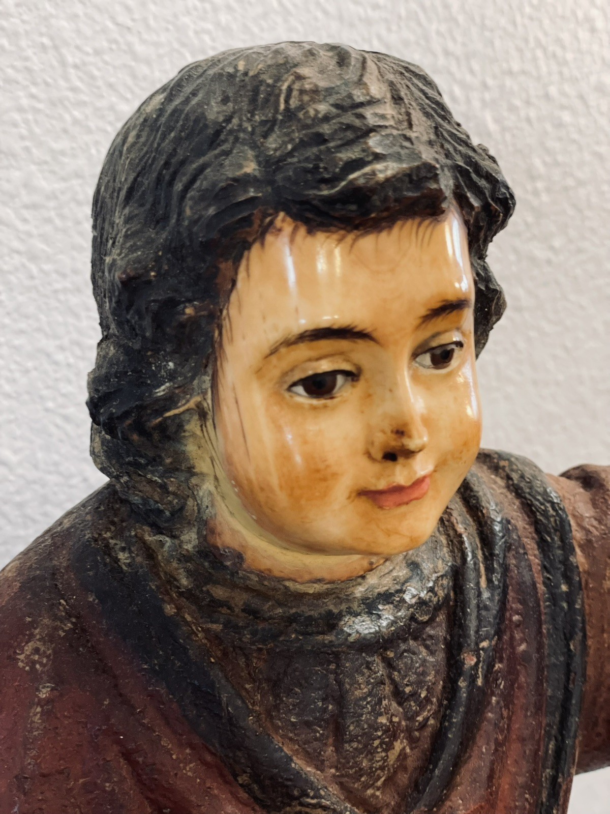 Antique Circa 1840 Carved & Painted Wood Santos Depicting Infant Christ Child Antique Circa 1840 Carved & Painted Wood Santos Depicting Infant Christ Child