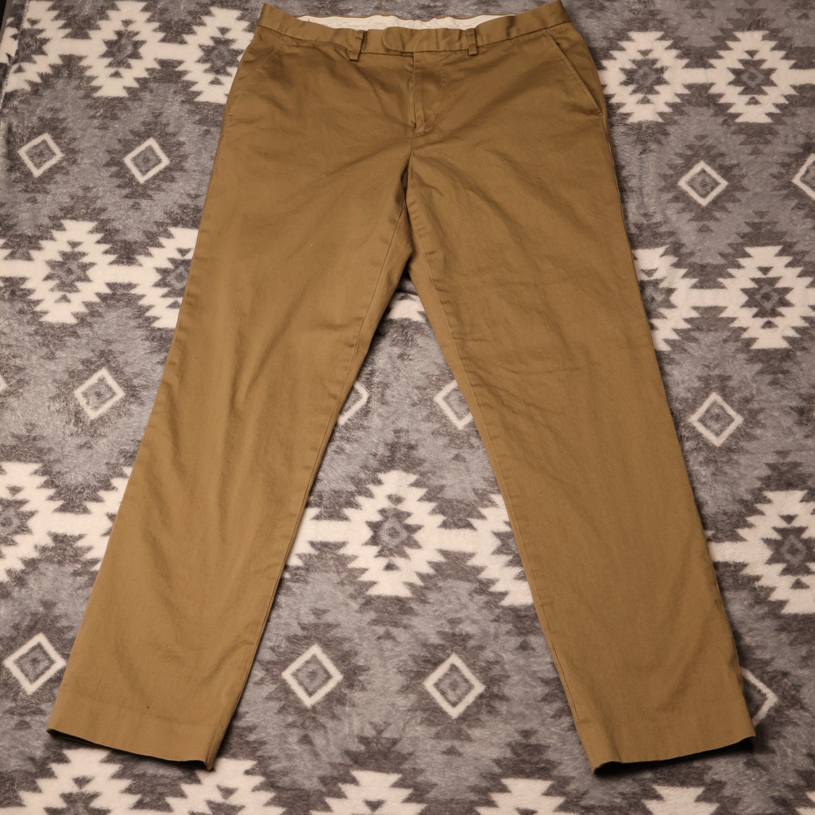 J.Crew Bowery Stretch Slim Pants Khaki Tan Chinos Mens 34x32 J.Crew Bowery Stretch Slim Pants Khaki Tan Chinos Mens 34x32