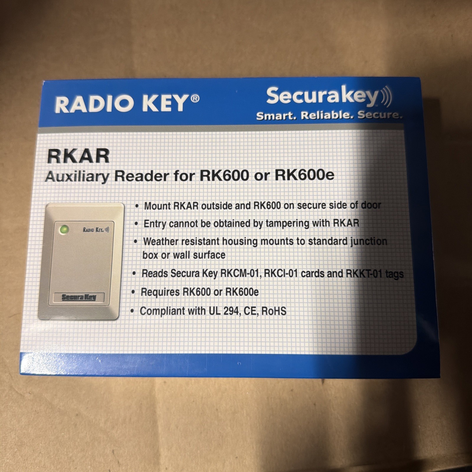SecuraKey RKAR Auxiliary Card Reader for RK600-DT /RK600e-DT Entry Systems - New SecuraKey RKAR Auxiliary Card Reader for RK600-DT /RK600e-DT Entry Systems - New