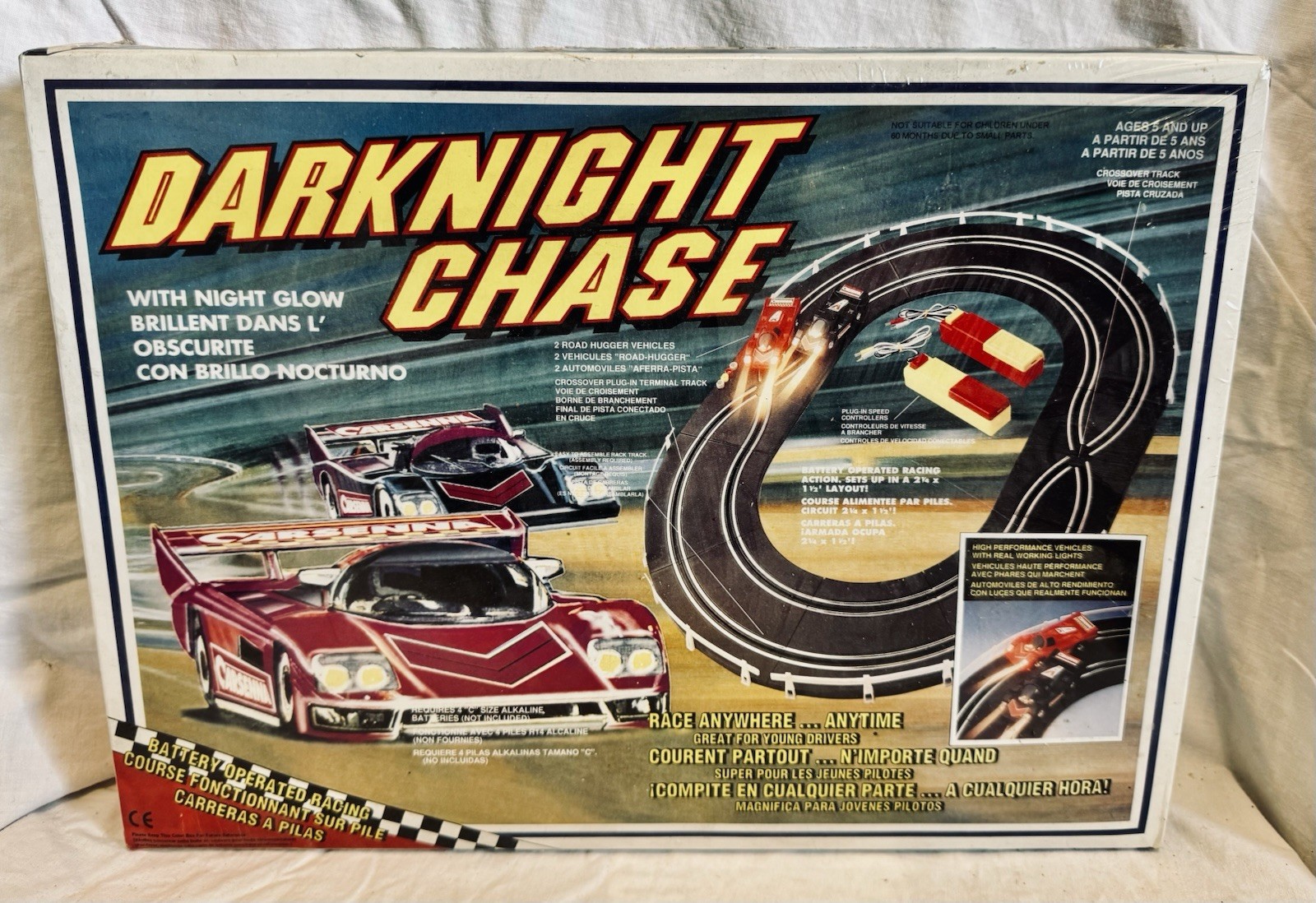 Vintage Darknight Chase Slot Car Track Set Night Glow Factory Sealed Rare New