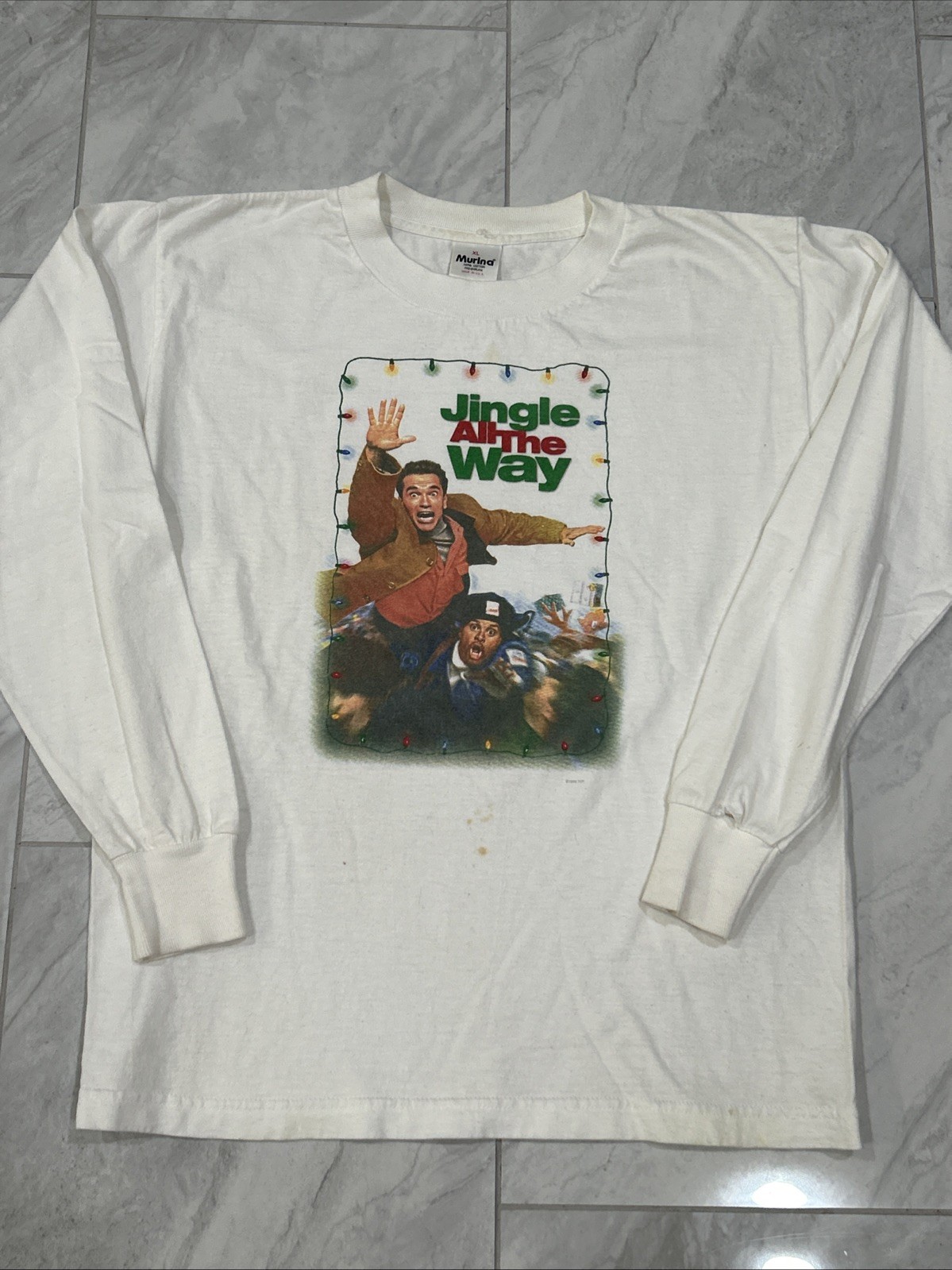 Vintage Rare Jingle All The Way 1996 Arnold Schwarzenegger Movie Promo Shirt