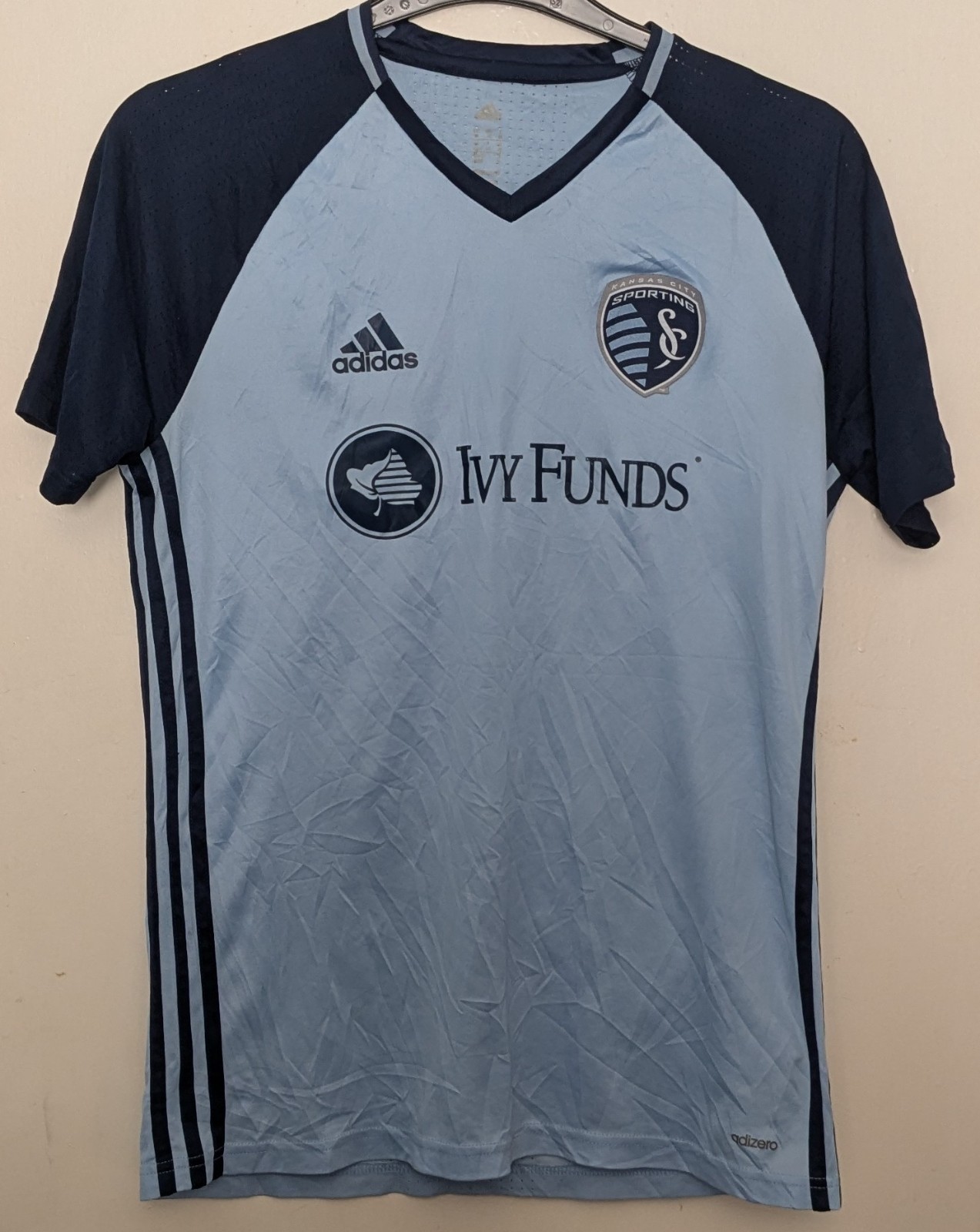 M 2015-16 Adidas Adizero Player Issue MLS Sporting Kansas City Home Shirt
