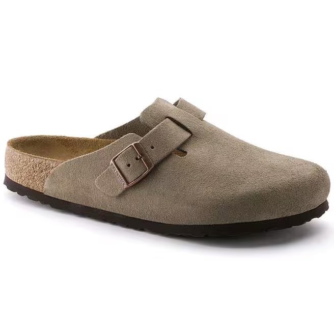 Birkenstock Boston Soft Footbed Suede Leather Clog Shoes Taupe,Black,Mocha SALE