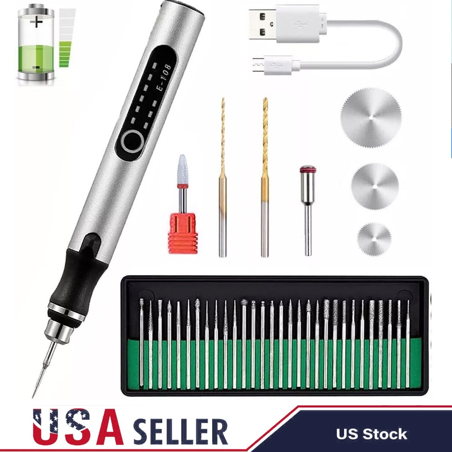 Cordless Electric Engraving Pen, Micro Polishing Pen, 33 Drill Bits