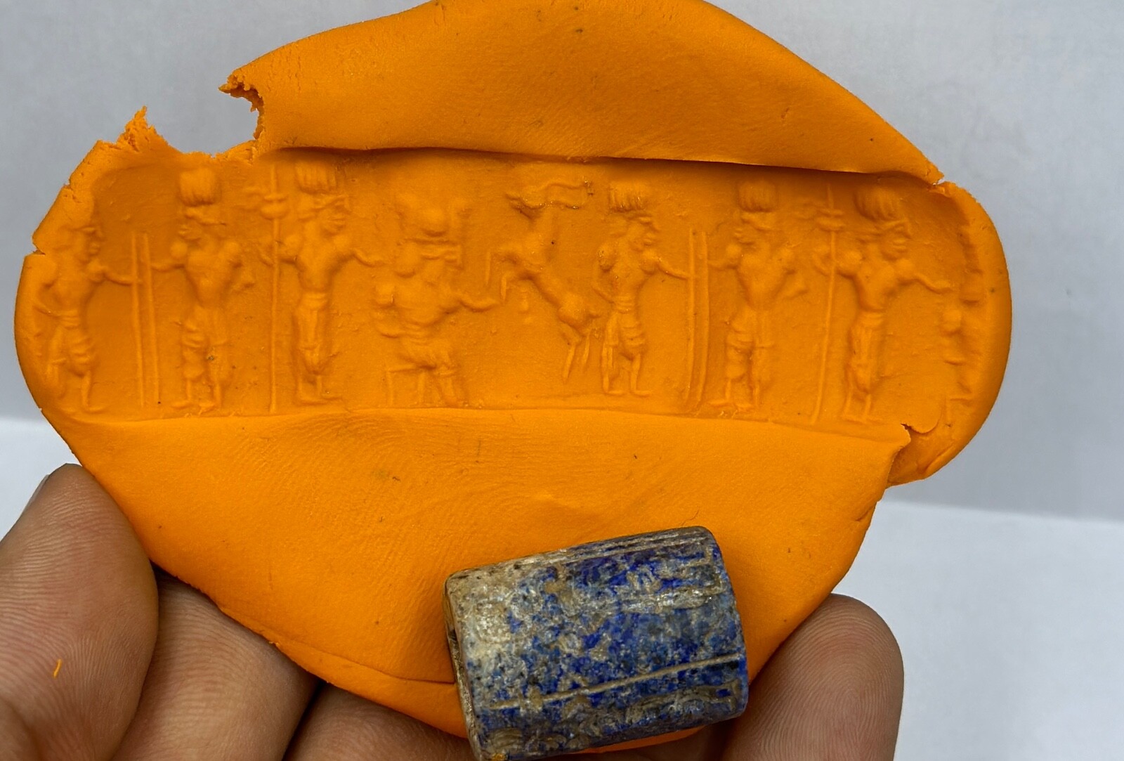 Antique Ancient near eastern old lapis lazuli stone bead 100AD