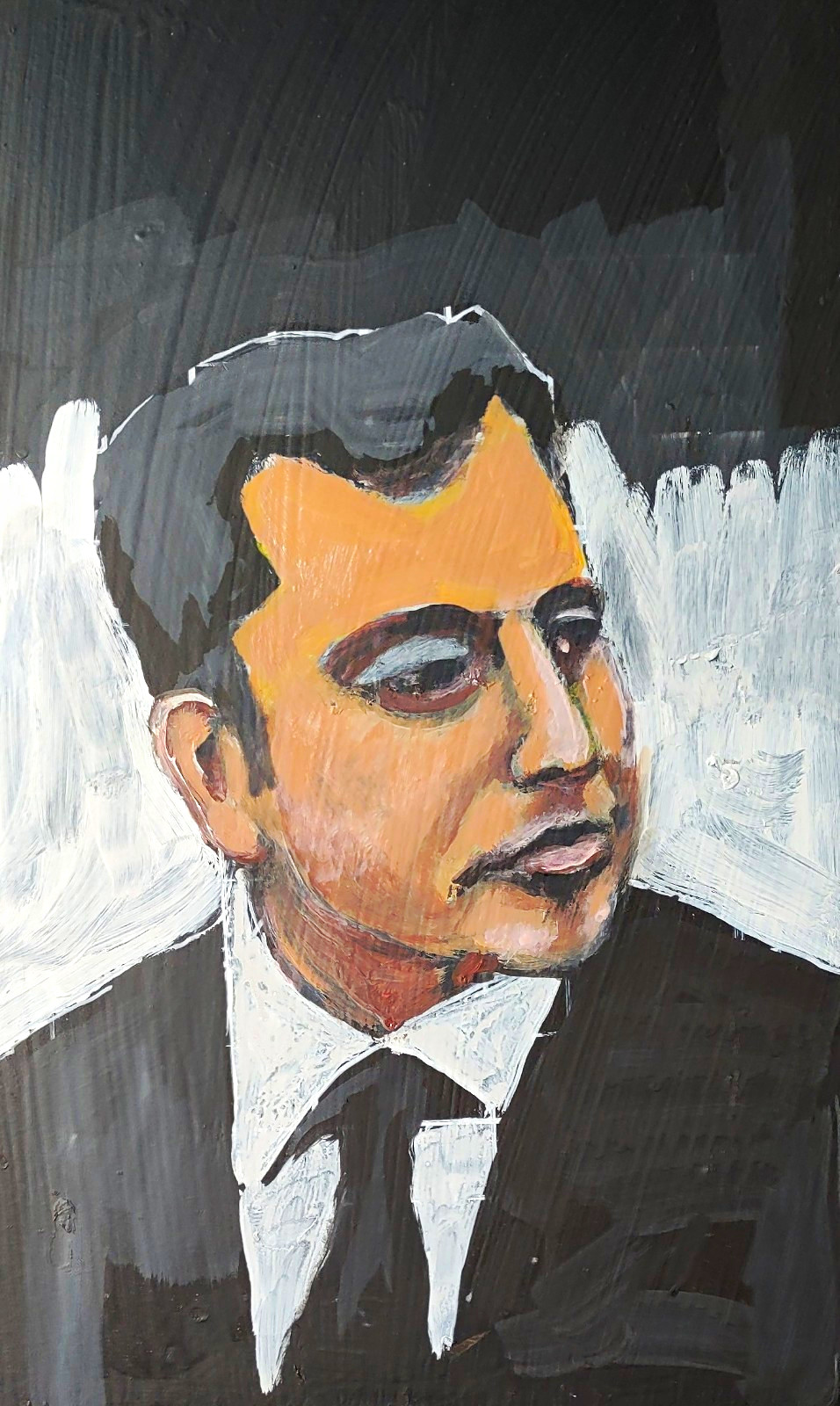 Portrait Painting of Man in Suit and Tie - Original Hand-Painted Artwork
