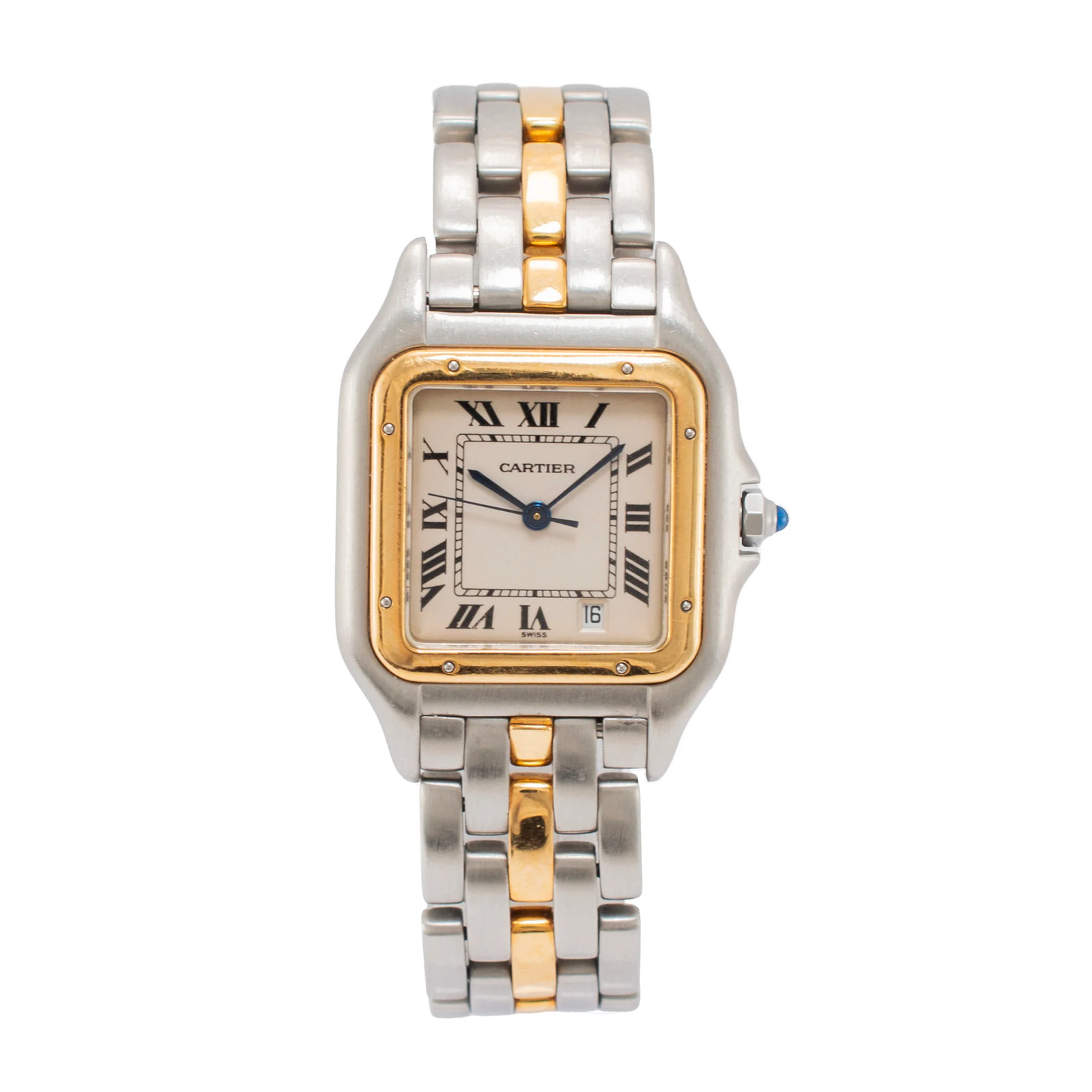 Ladies Cartier Panthere 27MM 83949 18K Yellow Gold Steel One Row Quartz Watch