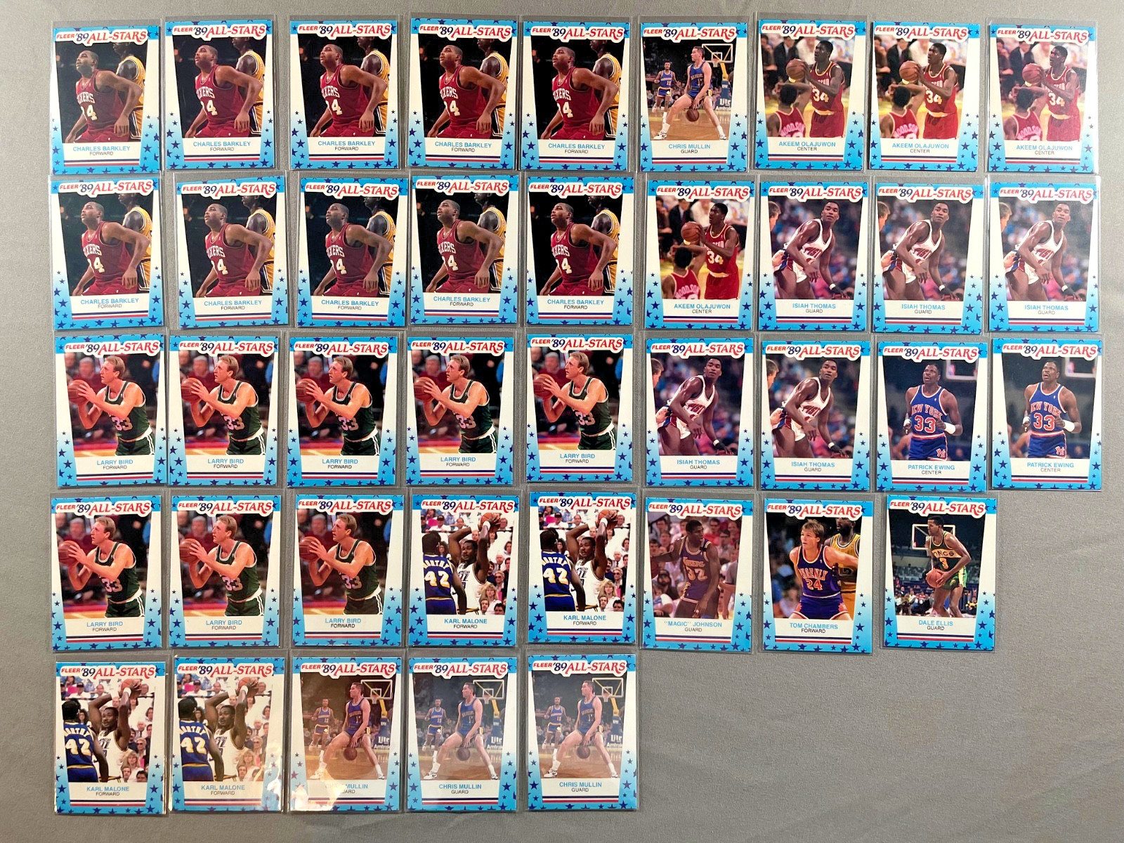 1989-90 Fleer All-Stars Sticker 40-Card Lot Bird Barkley Magic HOF NBA 1989-90 Fleer All-Stars Sticker 40-Card Lot Bird Barkley Magic HOF NBA