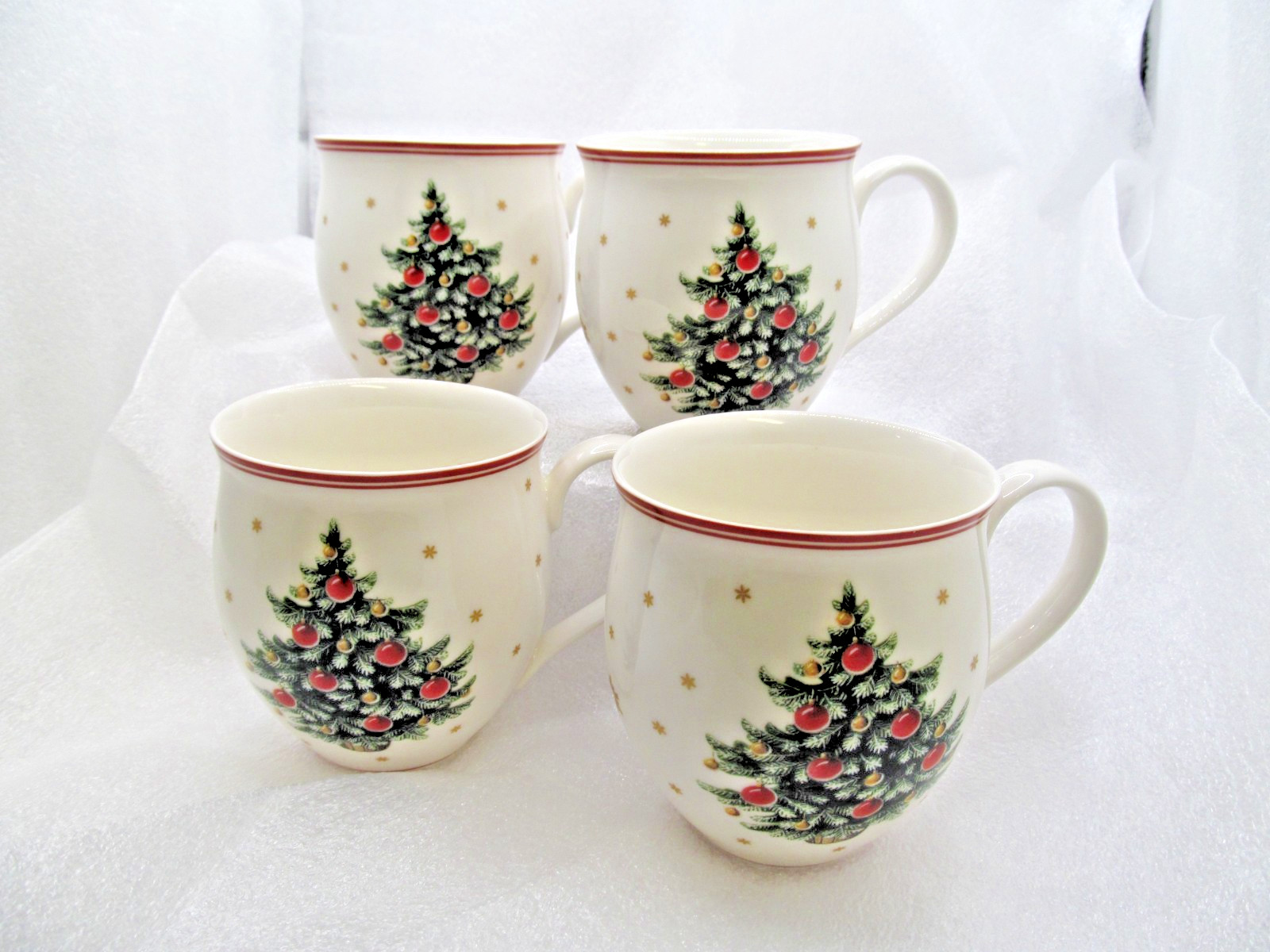 Villeroy & Boch Toy's Delight Christmas Tree Mugs Cups Set of 4 NEW w/ tag