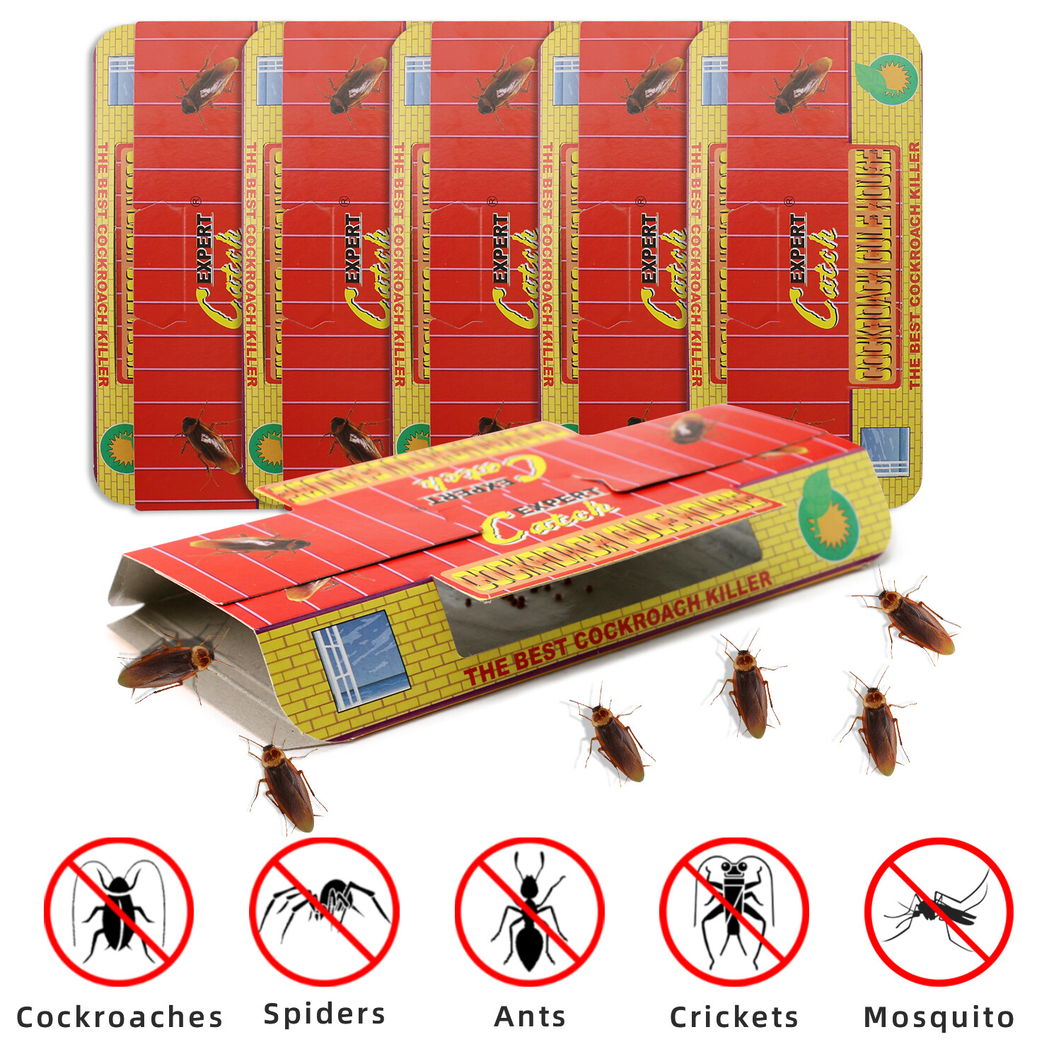 5 to 60pcs Pest Roach Glue Trap Cockroach Killer Bait Catcher Spider Insect Home