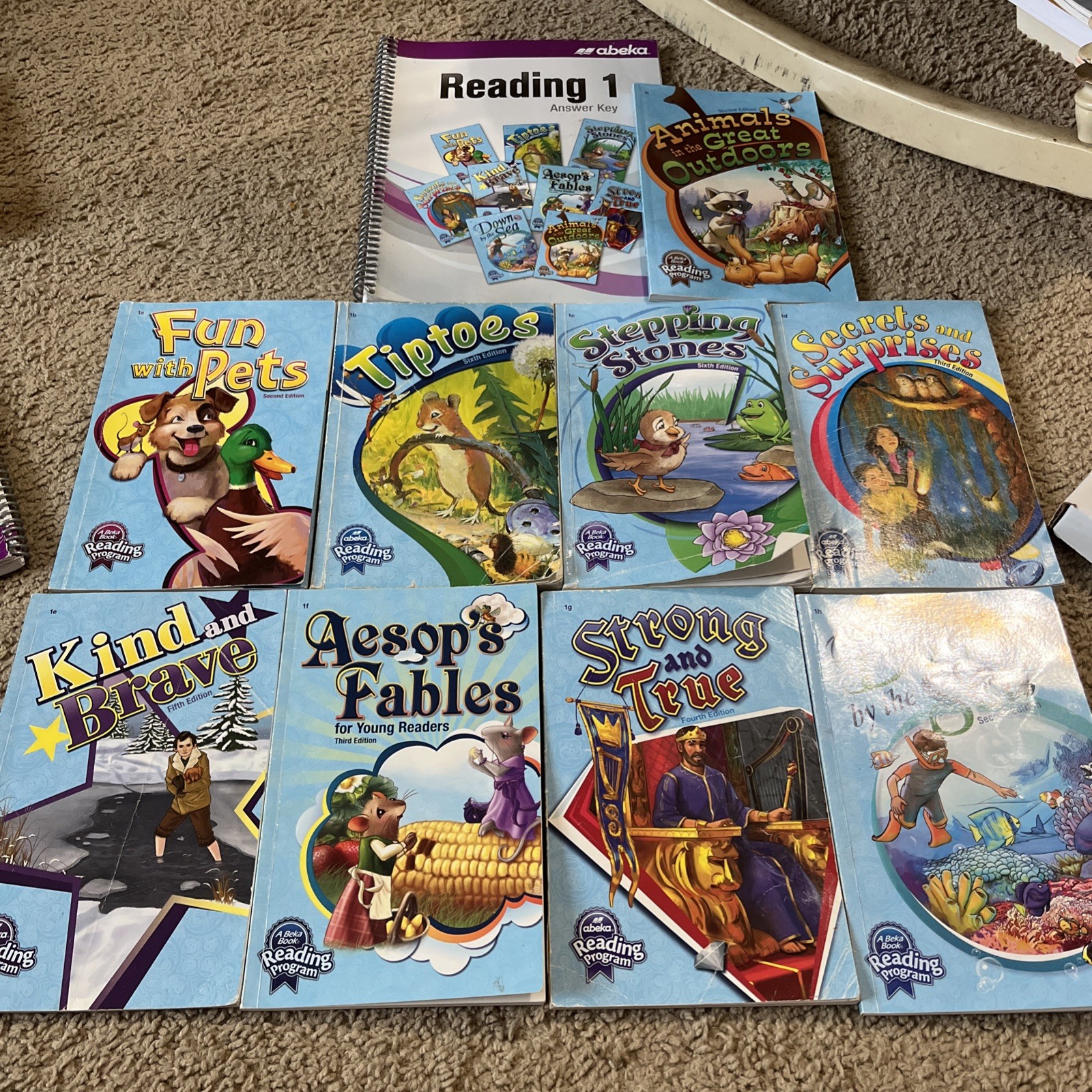 Abeka Reading 1 1st Grade Readers 9 Book Set + Answer Key Homeschool Curriculum