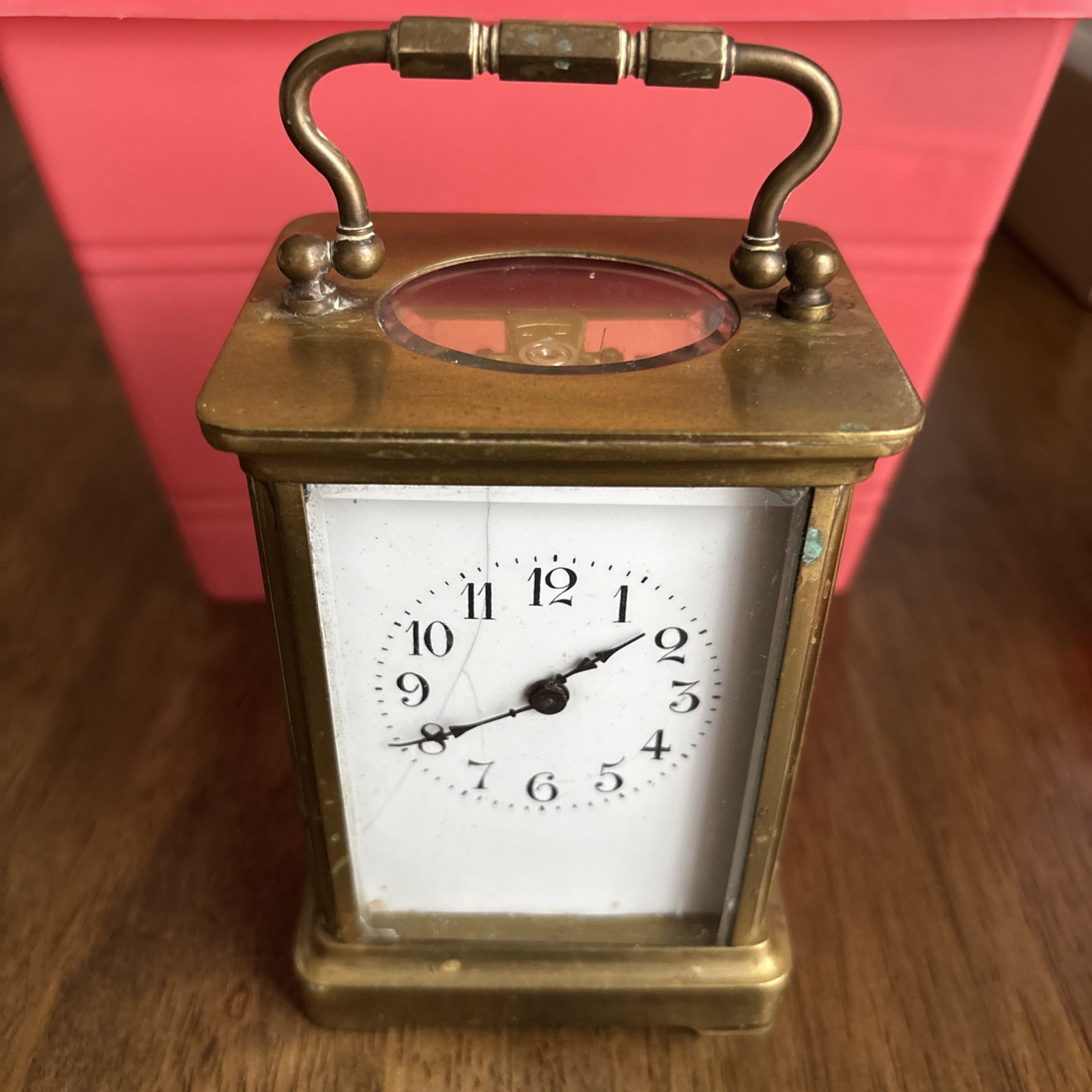 Antique French Brass Carriage Clock 4.5\ Antique French Brass Carriage Clock 4.5\