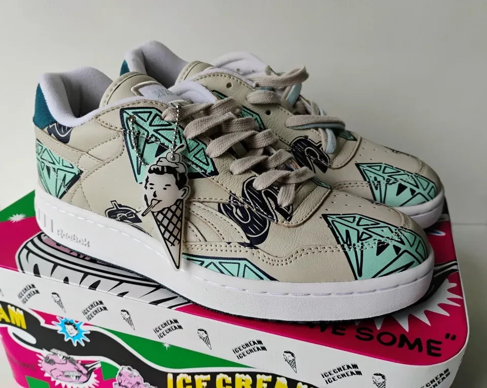 REEBOK BBC ICE CREAM RARE DIAMONDS & DOLLAR SIGNS SHOES SIZE 6.5 UNWORN IN BOX