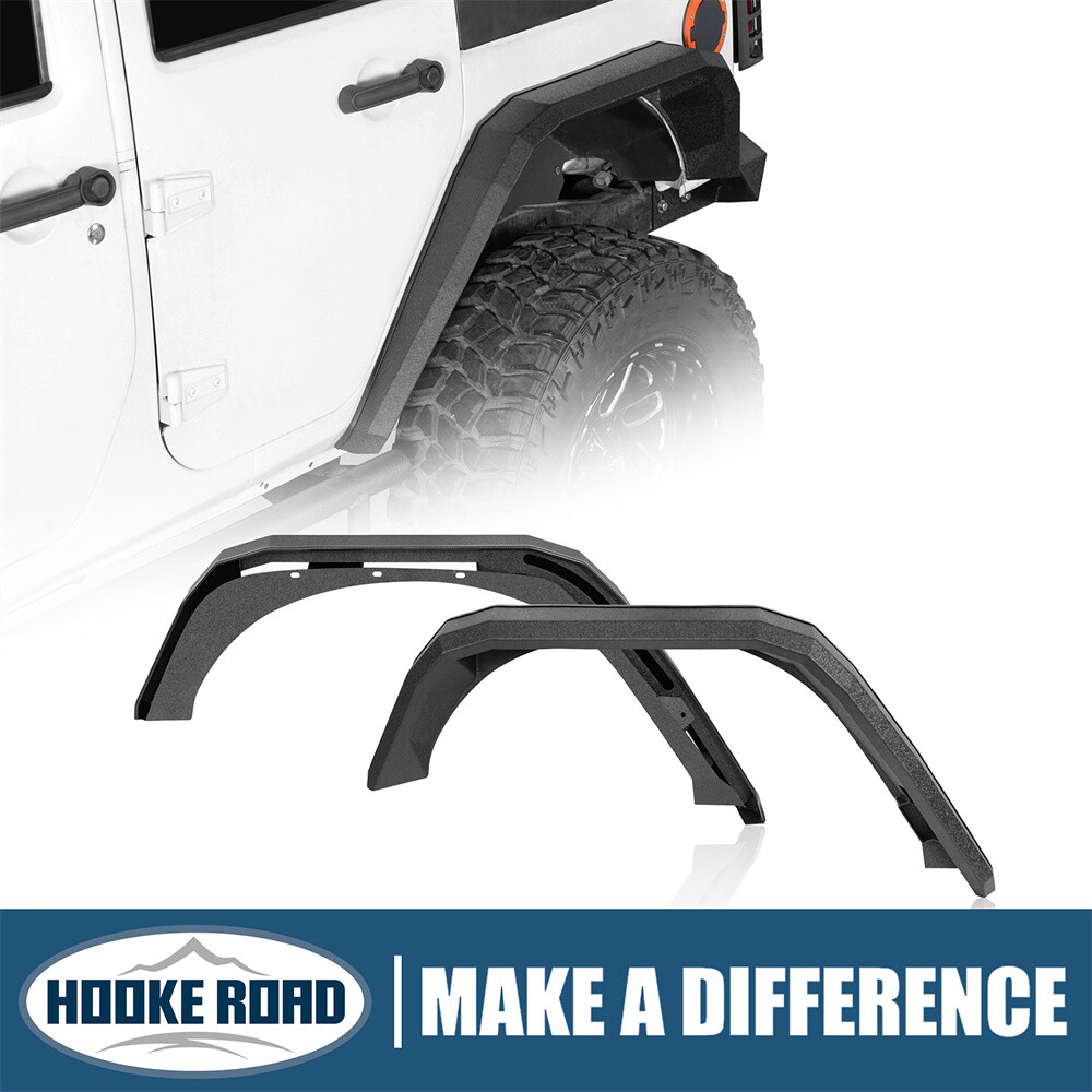 Hooke Road Rear Fender Flares Replacement For 2007-2018 Jeep Wrangler JK Hooke Road Rear Fender Flares Replacement For 2007-2018 Jeep Wrangler JK