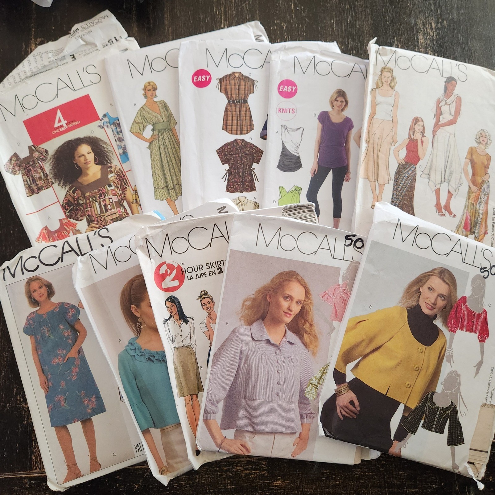 Lot 10 McCall\'s Vintage Women Sewing Patterns Dress Maxi Mini Boho Skirt Top