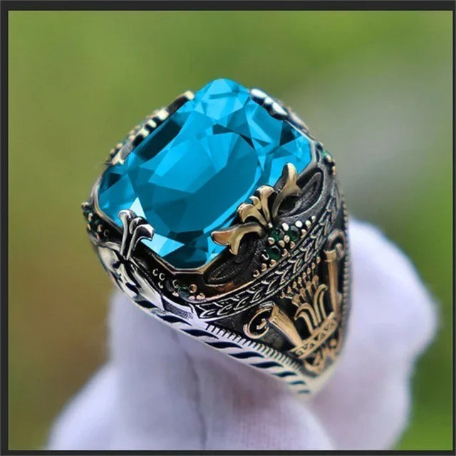 Sterling Silver Handmade Jewelry Black Men's Ring All Size Fashion Ring 2026