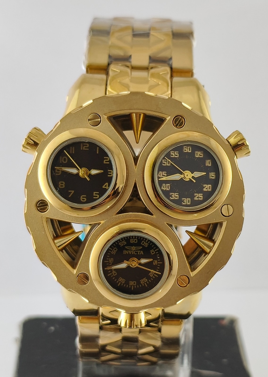 Invicta Quartz Multi Dial GP Case Men Wristwatch \