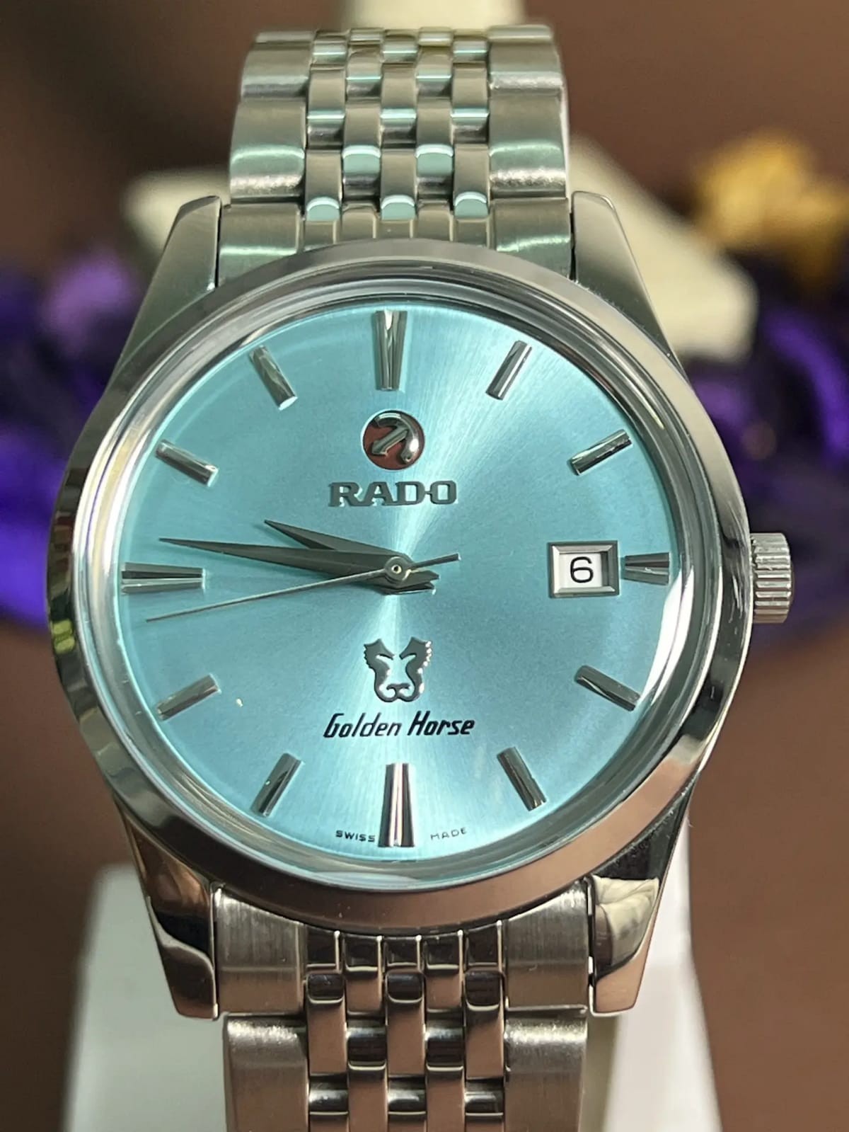 Rado Golden Horse Automatic Men\'s Vintage Sky Blue Dial Swiss Wristwatch