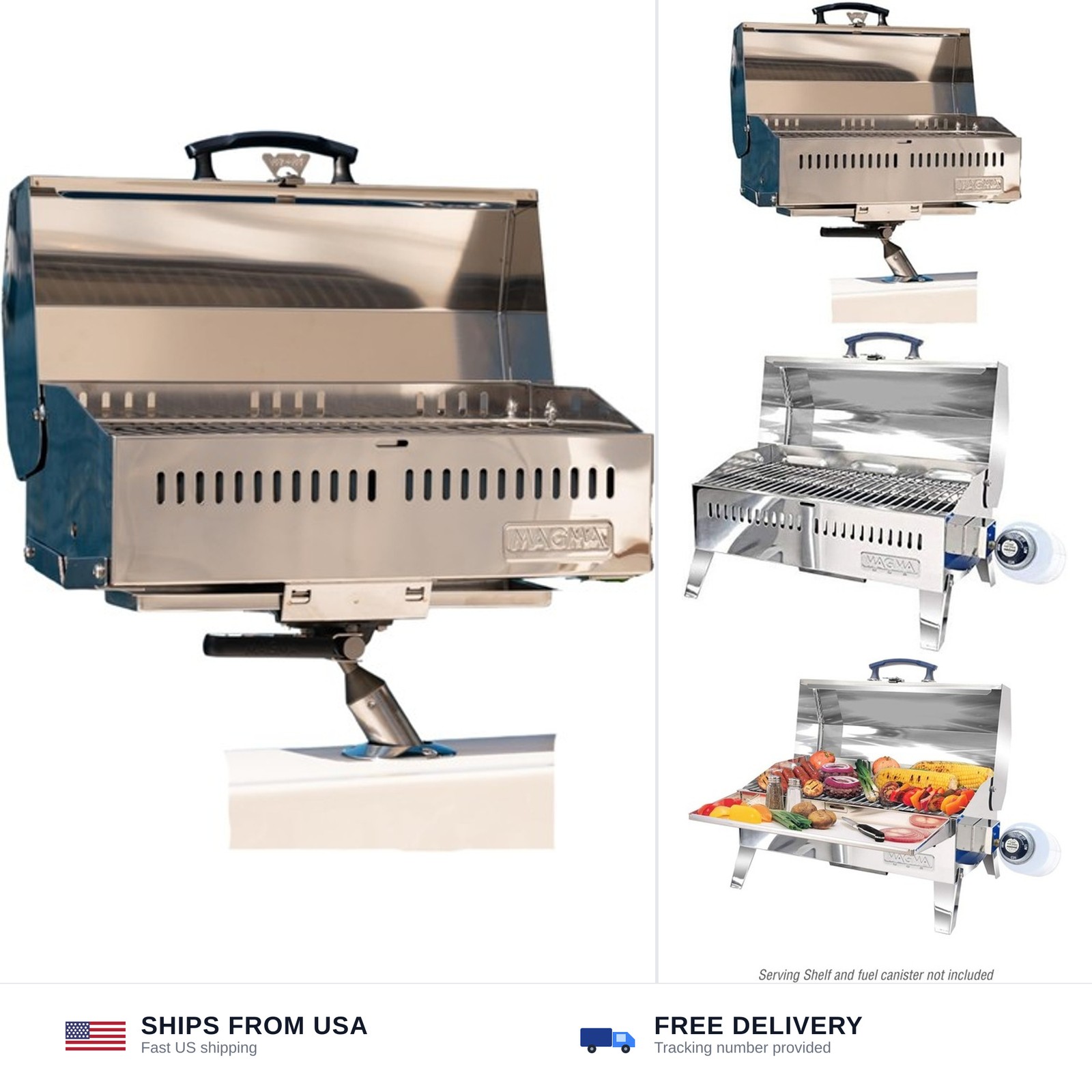 Magma A10-703 Cabo Gas Boat Grill (9\ Magma A10-703 Cabo Gas Boat Grill (9\