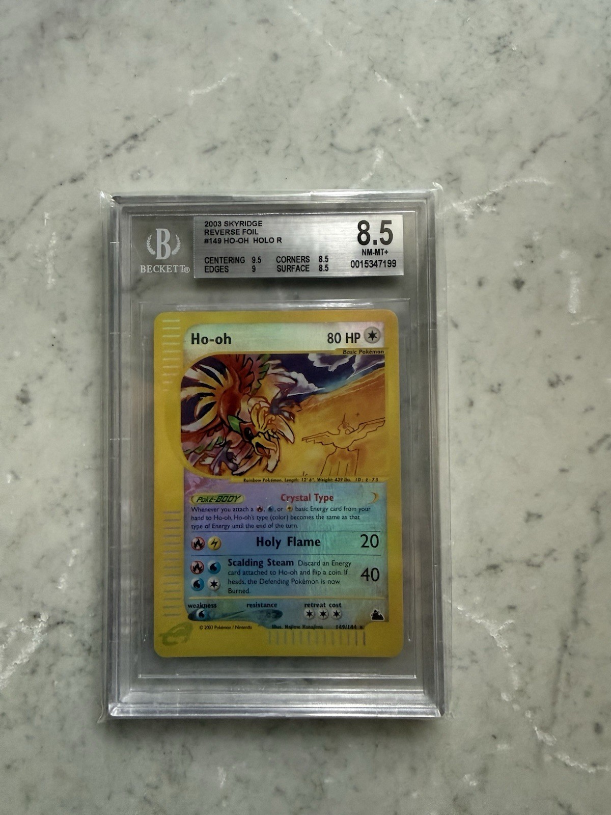 Pokemon BGS 8.5 Ho-Oh #149 Reverse Foil Skyridge 2003 English Pokemon BGS 8.5 Ho-Oh #149 Reverse Foil Skyridge 2003 English