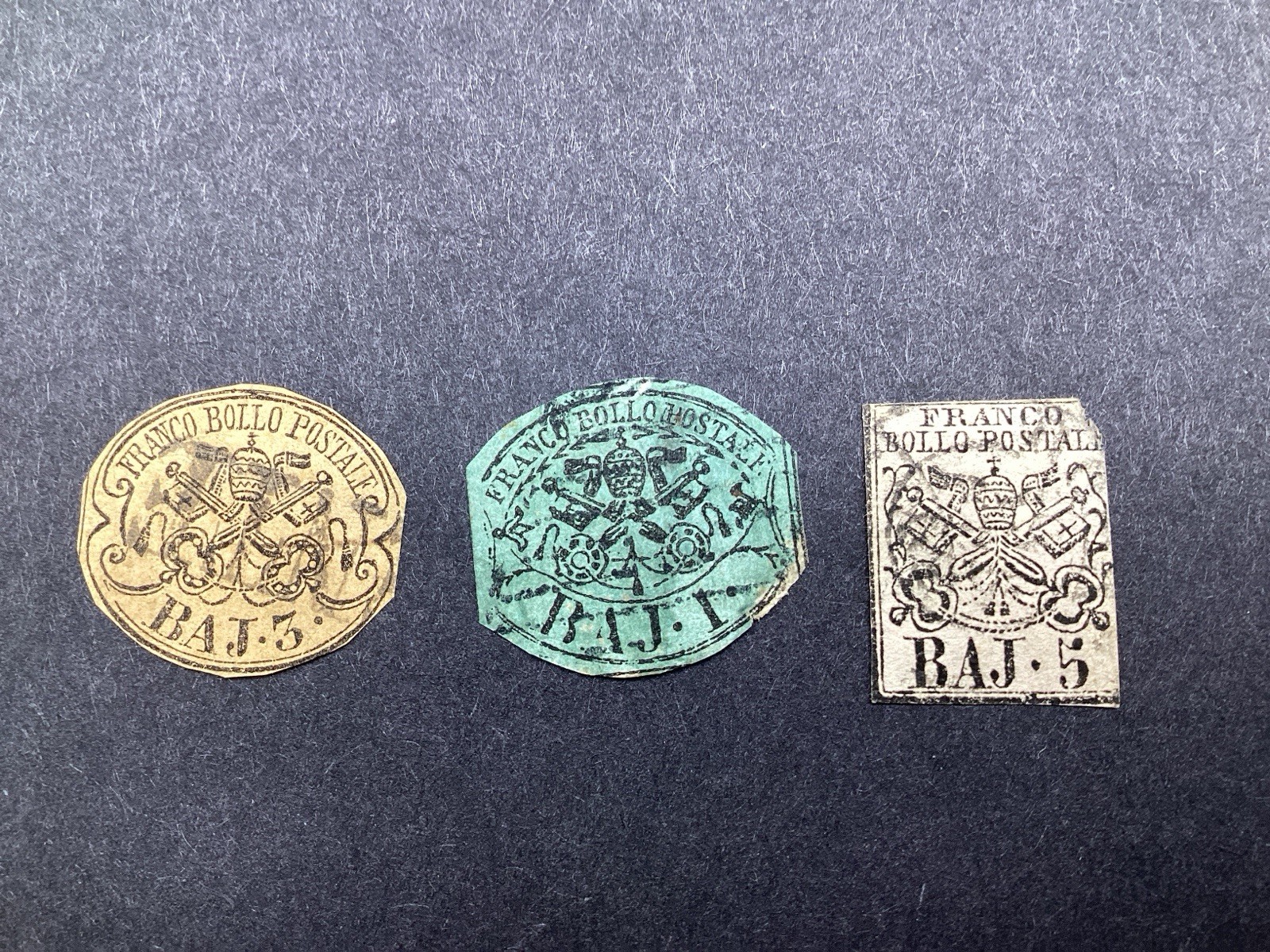 Papal States 1840-1870 Selection of Three LU. P278 Papal States 1840-1870 Selection of Three LU. P278