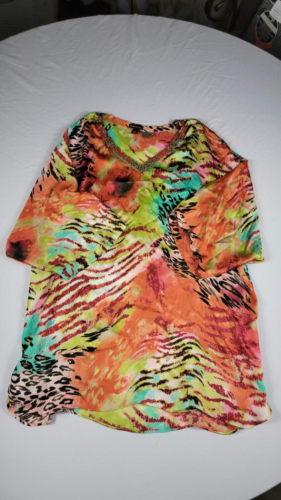 Dana Buchman Blouse Womens Size Large Multicolor Long Sleeve Vneck Dana Buchman Blouse Womens Size Large Multicolor Long Sleeve Vneck