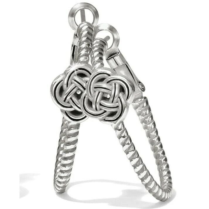 NWTag Brighton INTERLOK KNOT ROPE Lever Back Silver Earrings   MSRP $44