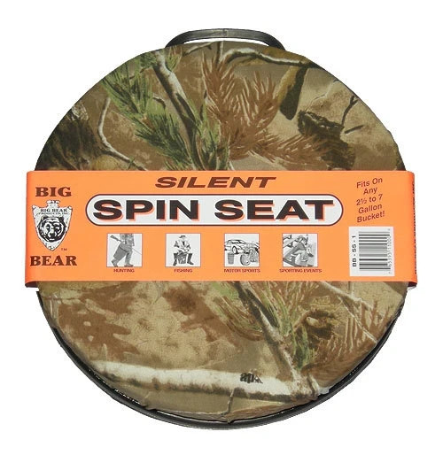 New Big Bear Silent Spin Seat for 2.5-7 gal. Bucket, Camo (Fishing/Hunting) bga