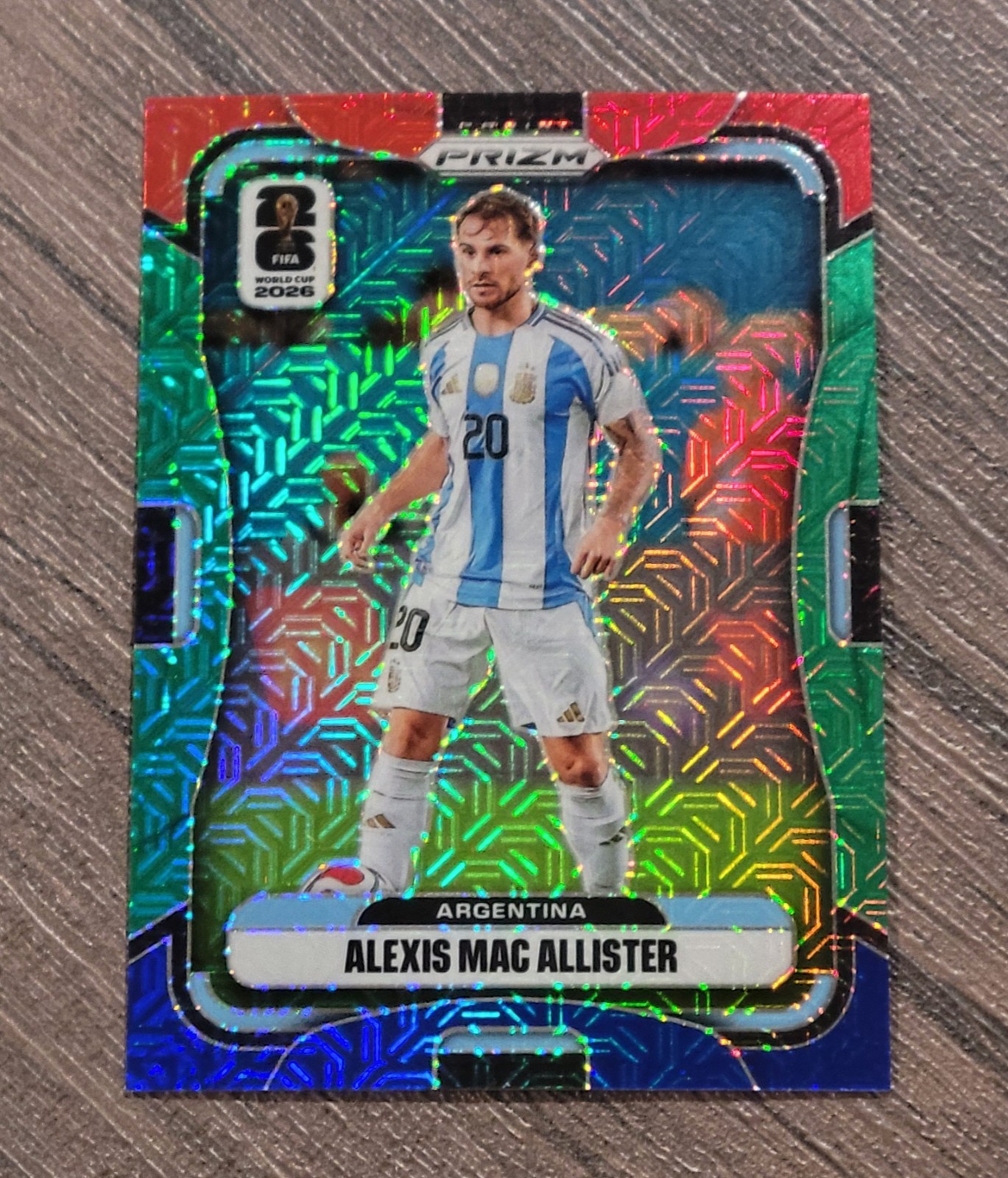 2026 Prizm FIFA World Cup Alexis Mac Allister #15 Red Green Blue Mojo Argentina