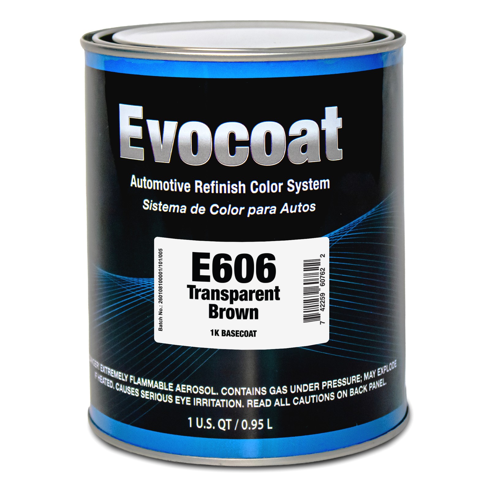 Evocoat 1K Base Coat E606 Transparent Brown QT, Compatible With PC-1606 1:1