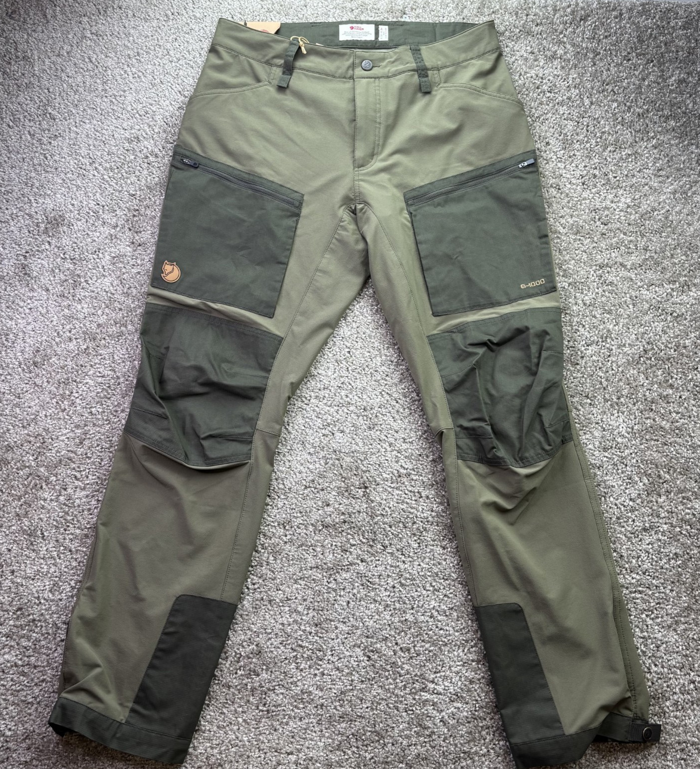 Fjallraven Keb Agile Trekking Trousers In Laurel Green - Men\'s Size US 34/Short