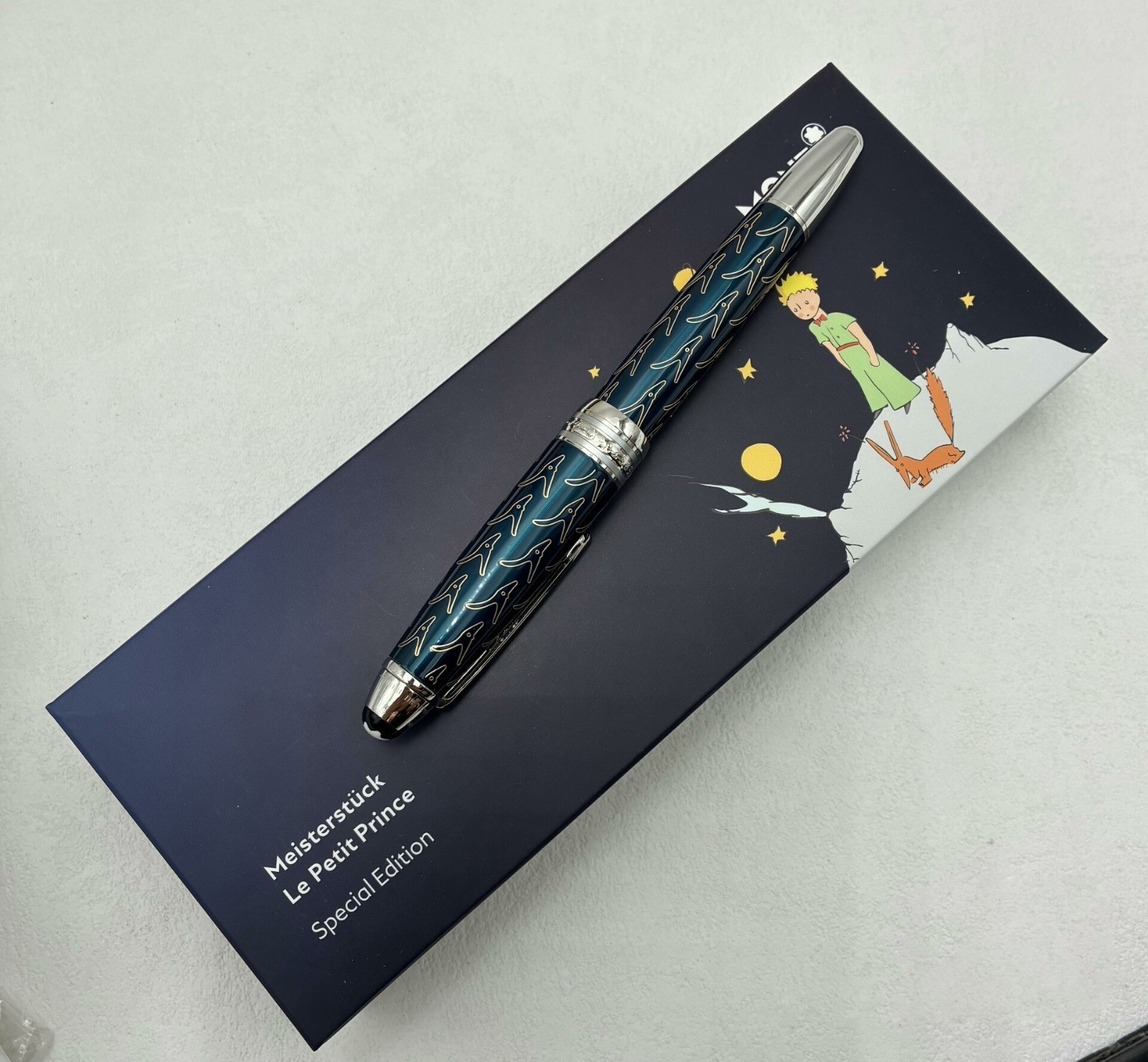 MONTBLANC Meisterstuck Le Petit Prince & Fox Silver Blue Original Fountain Pen